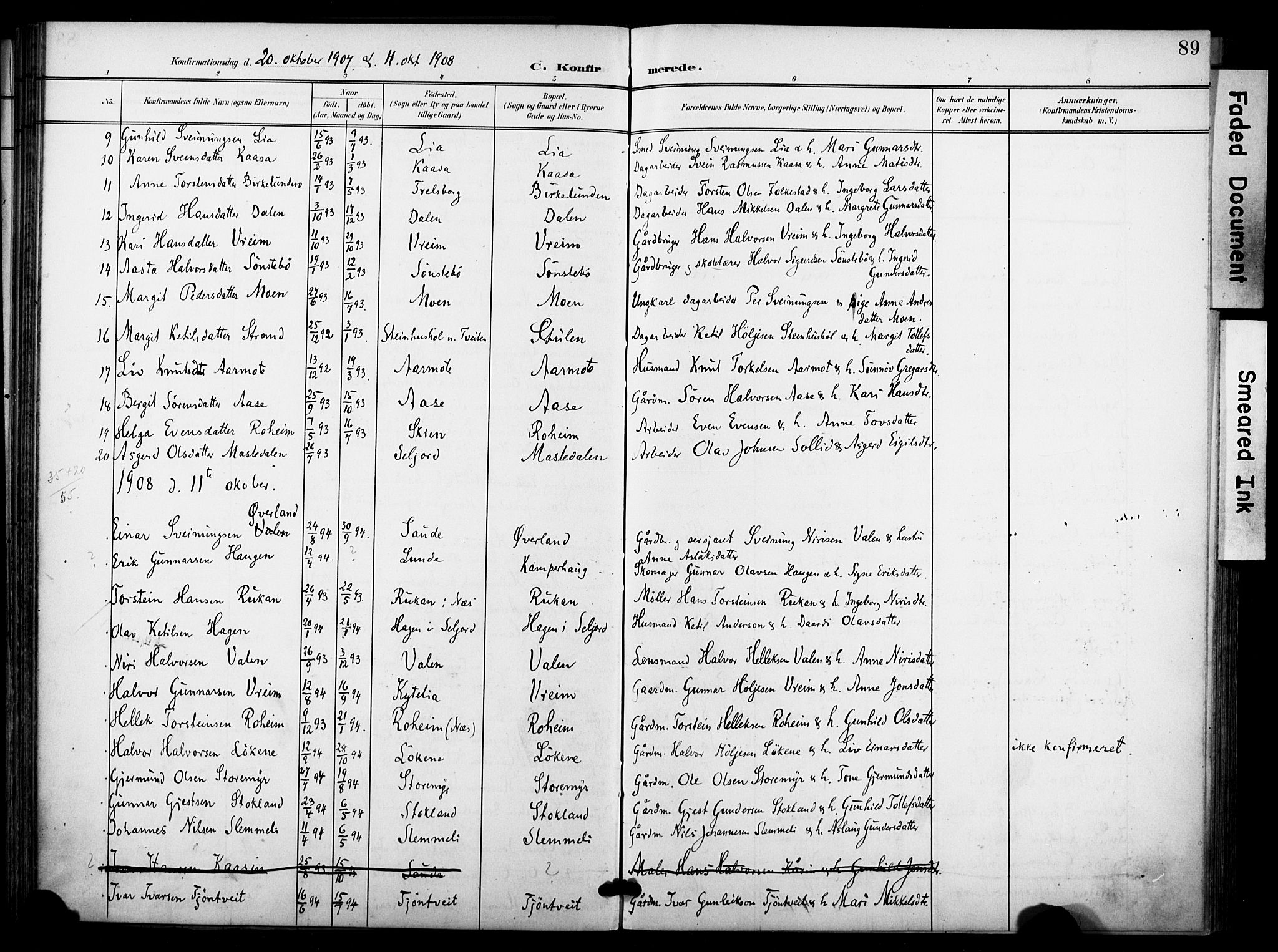 Bø kirkebøker, SAKO/A-257/F/Fa/L0012: Parish register (official) no. 12, 1900-1908, p. 89