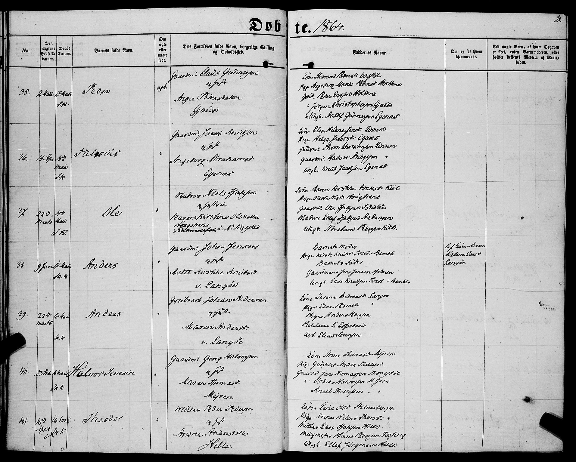 Sannidal kirkebøker, AV/SAKO-A-296/F/Fa/L0011: Parish register (official) no. 11, 1863-1873, p. 28