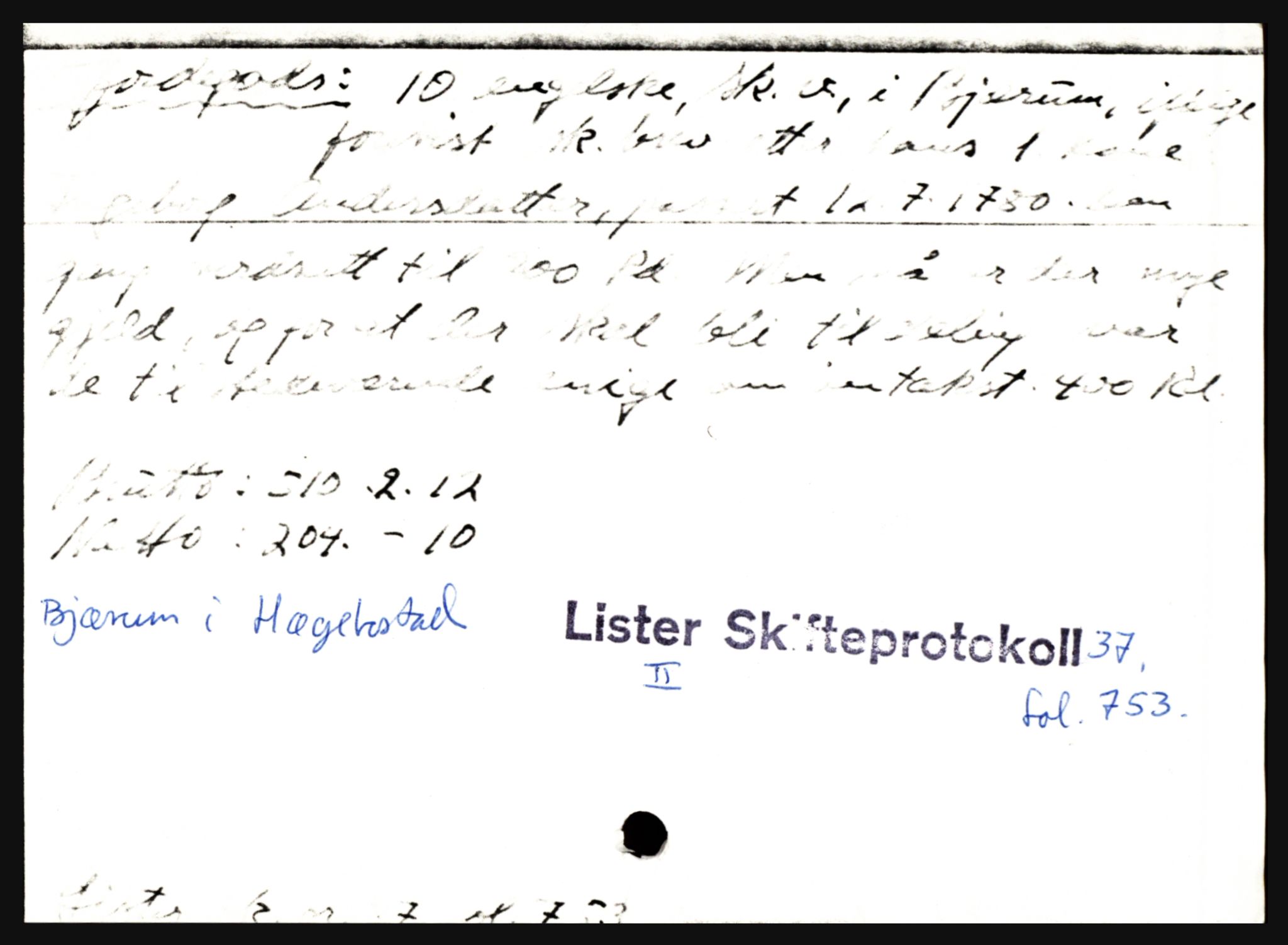 Lister sorenskriveri, AV/SAK-1221-0003/H, p. 2537