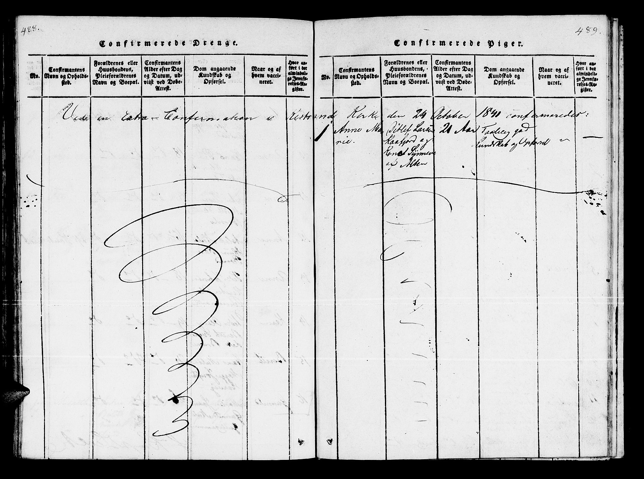 Kistrand/Porsanger sokneprestembete, AV/SATØ-S-1351/H/Ha/L0003.kirke: Parish register (official) no. 3, 1825-1842, p. 488-489