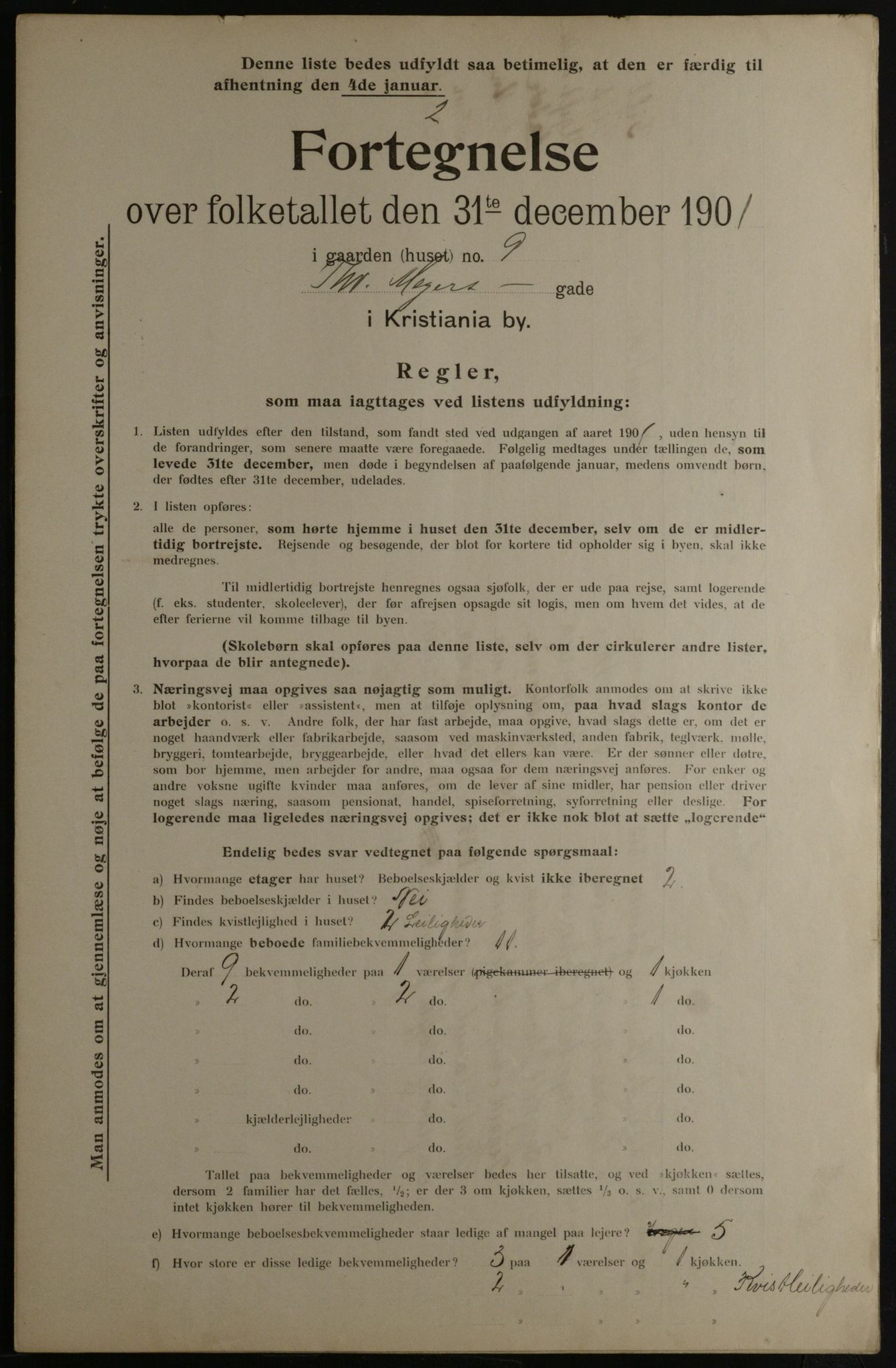 OBA, Municipal Census 1901 for Kristiania, 1901, p. 16809