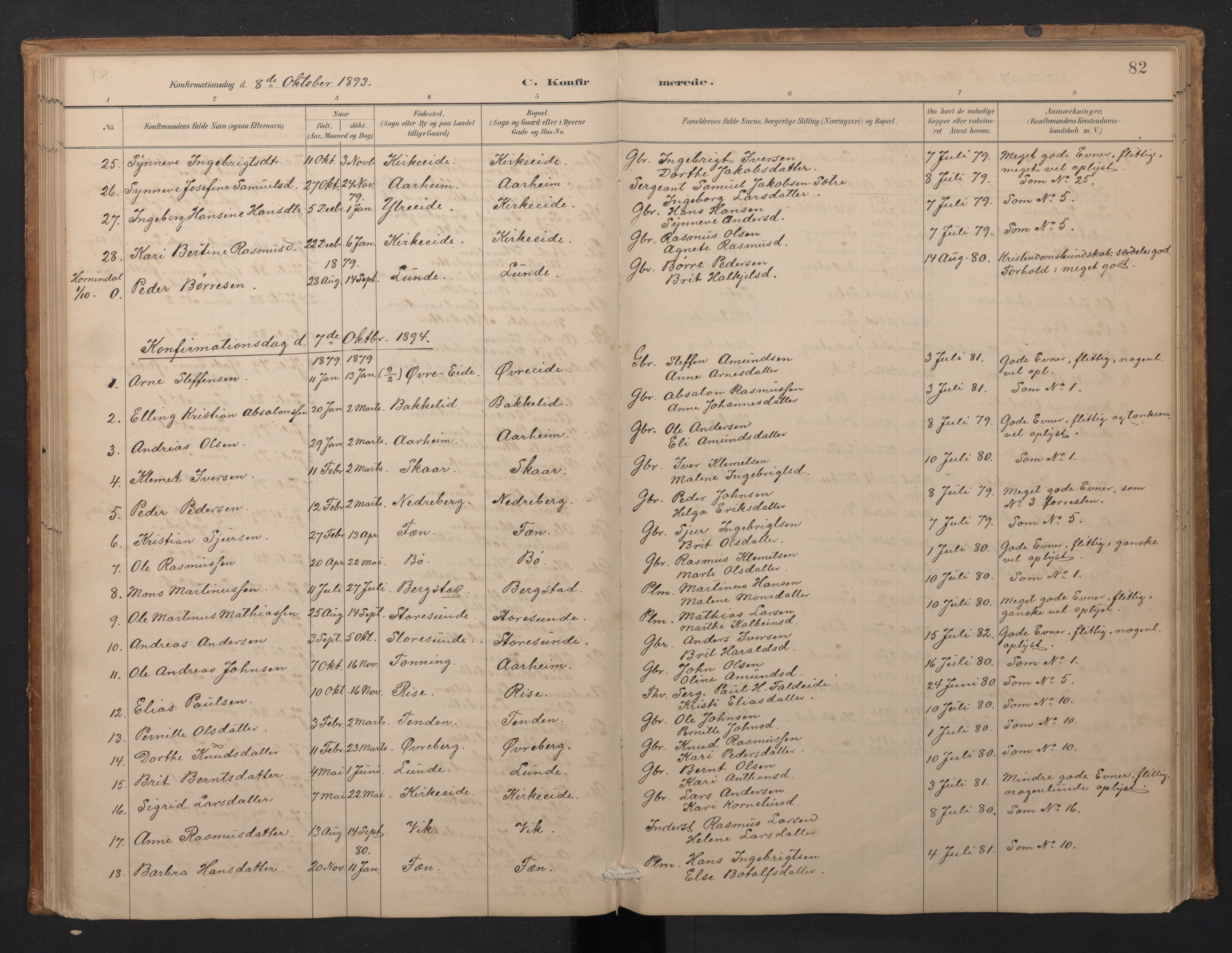Stryn Sokneprestembete, SAB/A-82501: Parish register (copy) no. A 2, 1883-1905, p. 81b-82a