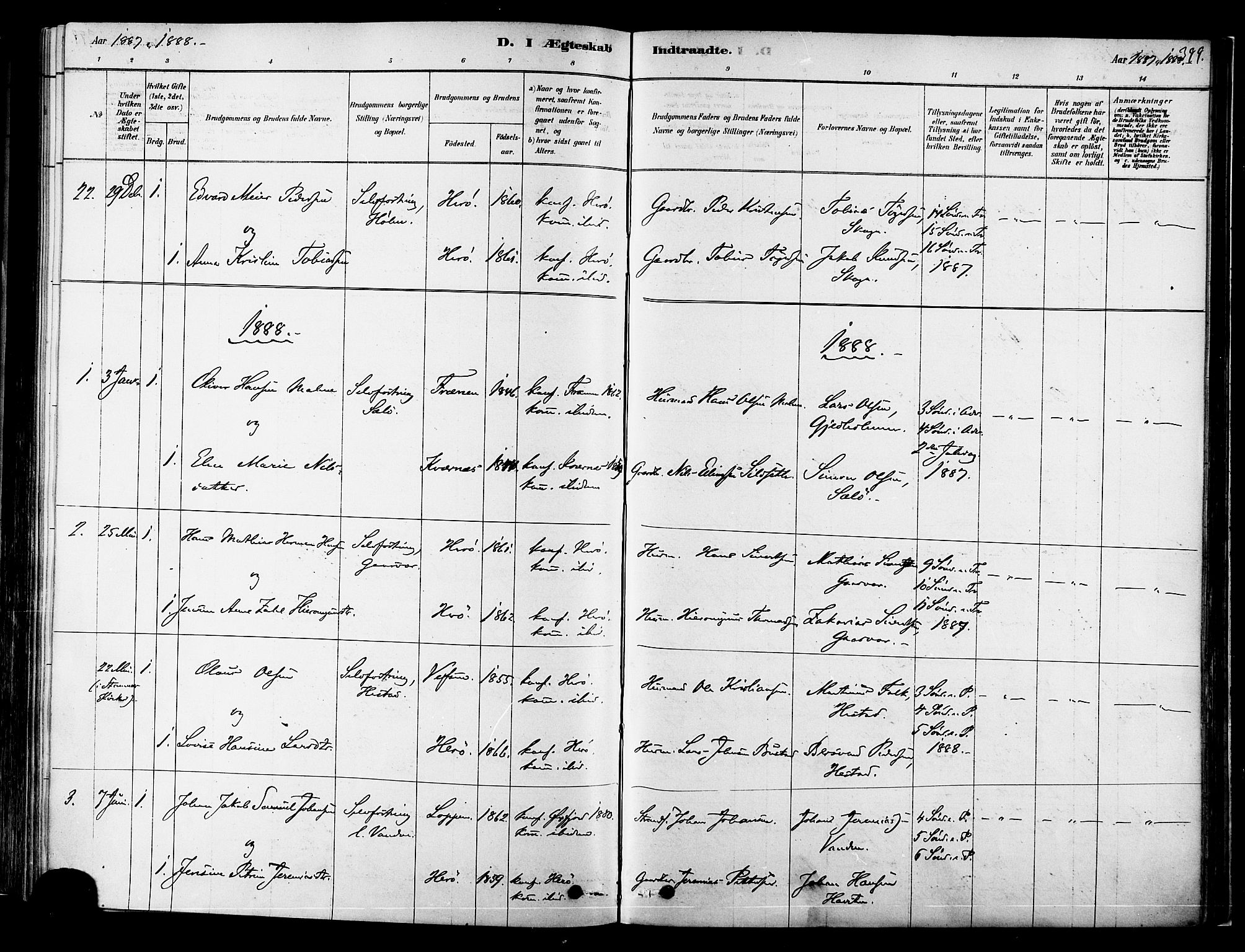 Ministerialprotokoller, klokkerbøker og fødselsregistre - Nordland, SAT/A-1459/834/L0507: Parish register (official) no. 834A05, 1878-1892, p. 399