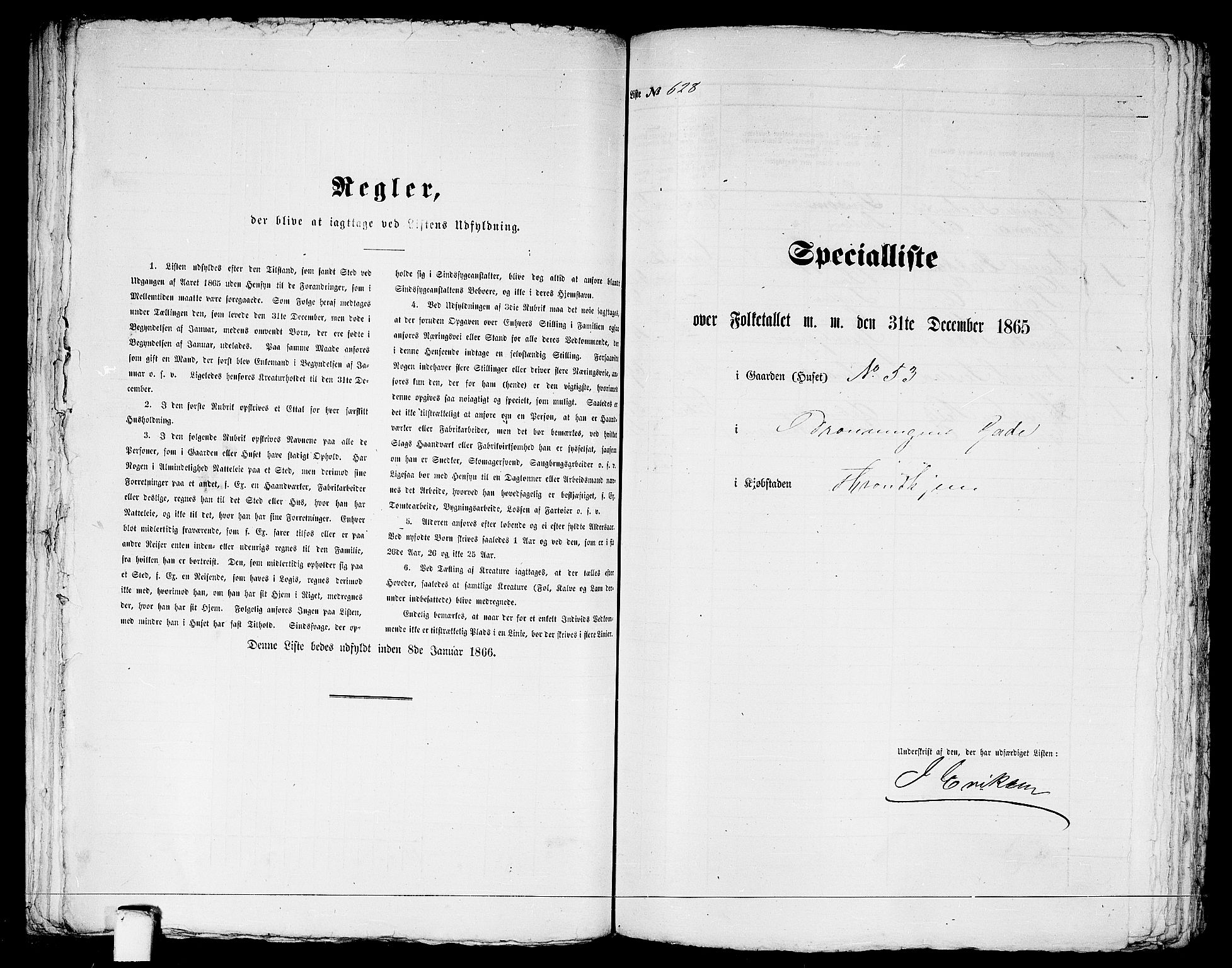 RA, 1865 census for Trondheim, 1865, p. 1305