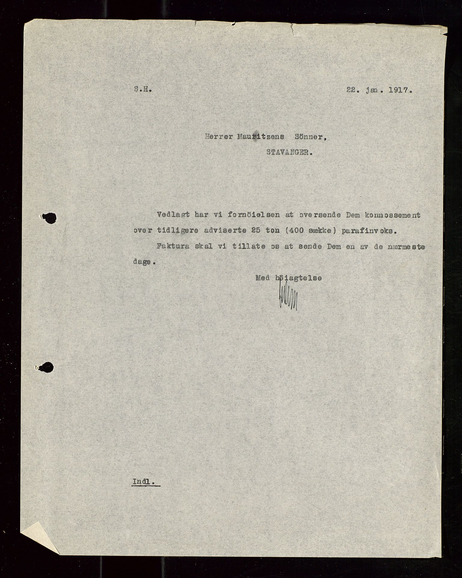 Pa 1521 - A/S Norske Shell, AV/SAST-A-101915/E/Ea/Eaa/L0019: Sjefskorrespondanse, 1917, p. 243