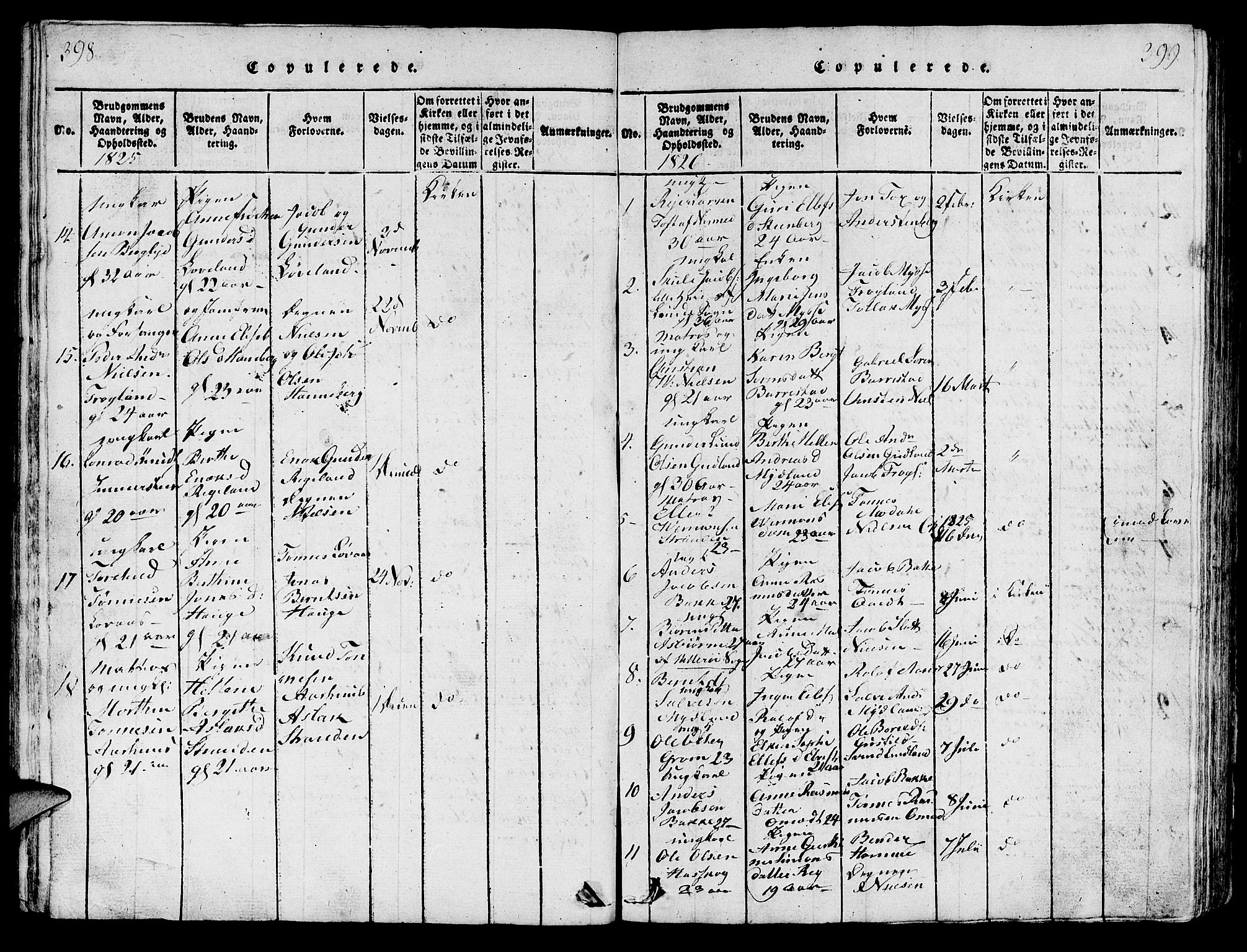 Sokndal sokneprestkontor, SAST/A-101808: Parish register (copy) no. B 1, 1815-1848, p. 398-399