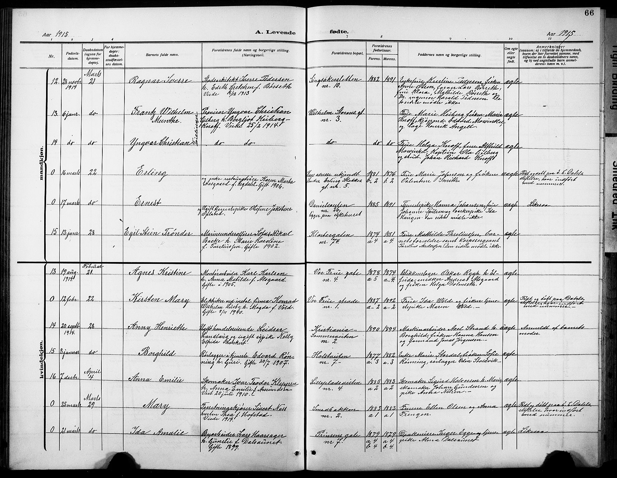 Ministerialprotokoller, klokkerbøker og fødselsregistre - Sør-Trøndelag, AV/SAT-A-1456/601/L0096: Parish register (copy) no. 601C14, 1911-1931, p. 66