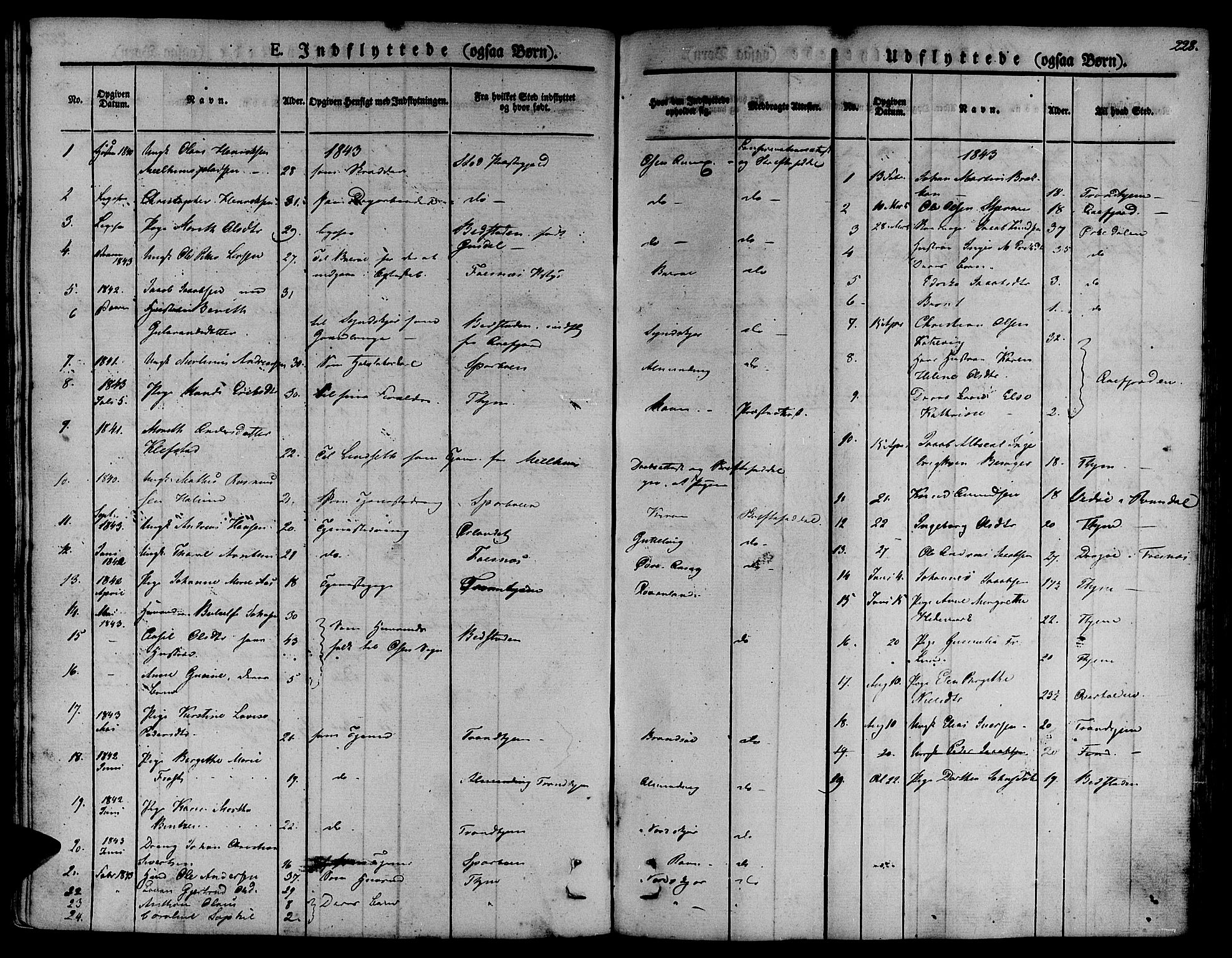 Ministerialprotokoller, klokkerbøker og fødselsregistre - Sør-Trøndelag, SAT/A-1456/657/L0703: Parish register (official) no. 657A04, 1831-1846, p. 228