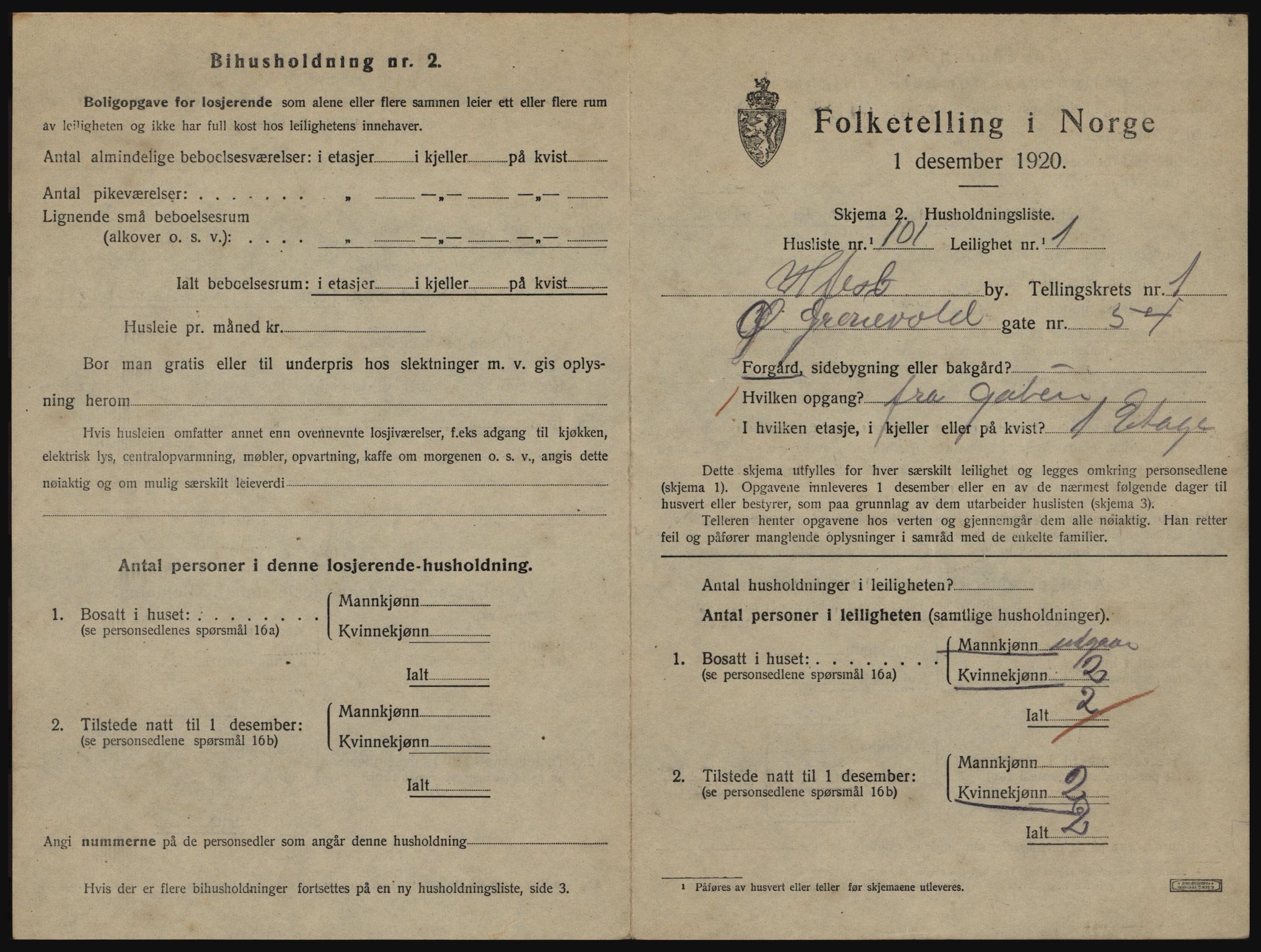 SATØ, 1920 census for Hammerfest, 1920, p. 1324