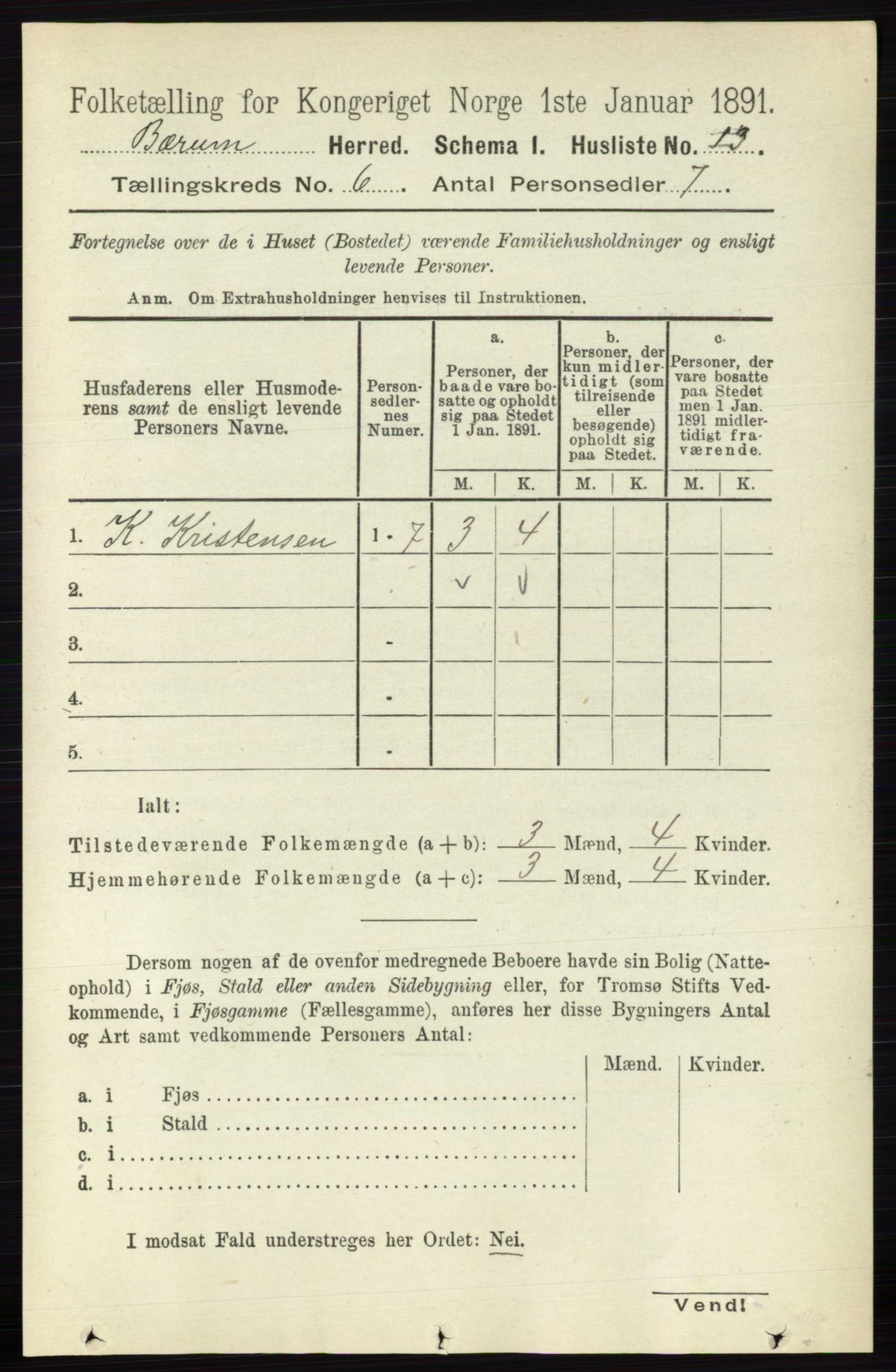 RA, 1891 census for 0219 Bærum, 1891, p. 3435