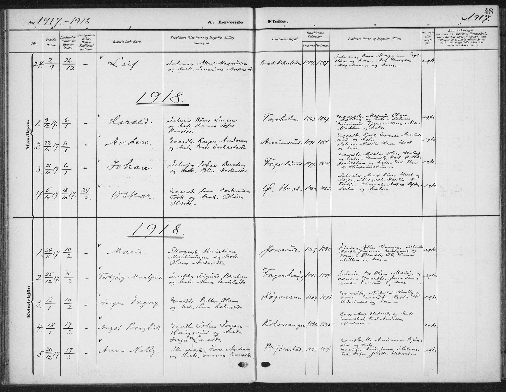 Romedal prestekontor, AV/SAH-PREST-004/K/L0009: Parish register (official) no. 9, 1906-1929, p. 48