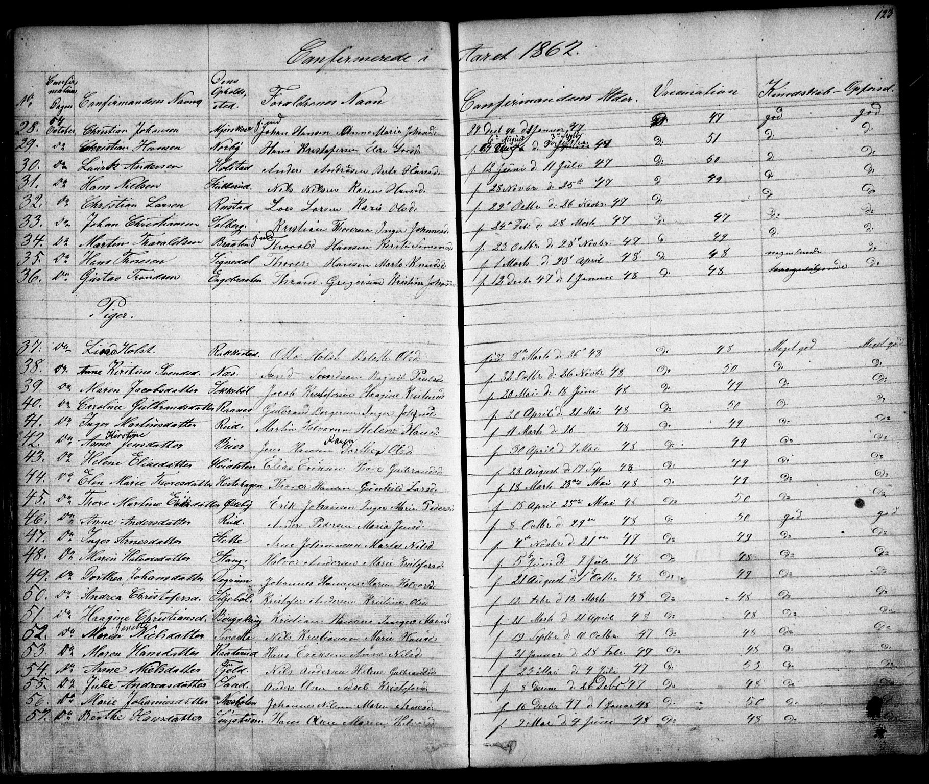 Enebakk prestekontor Kirkebøker, SAO/A-10171c/F/Fa/L0010: Parish register (official) no. I 10, 1829-1876, p. 123