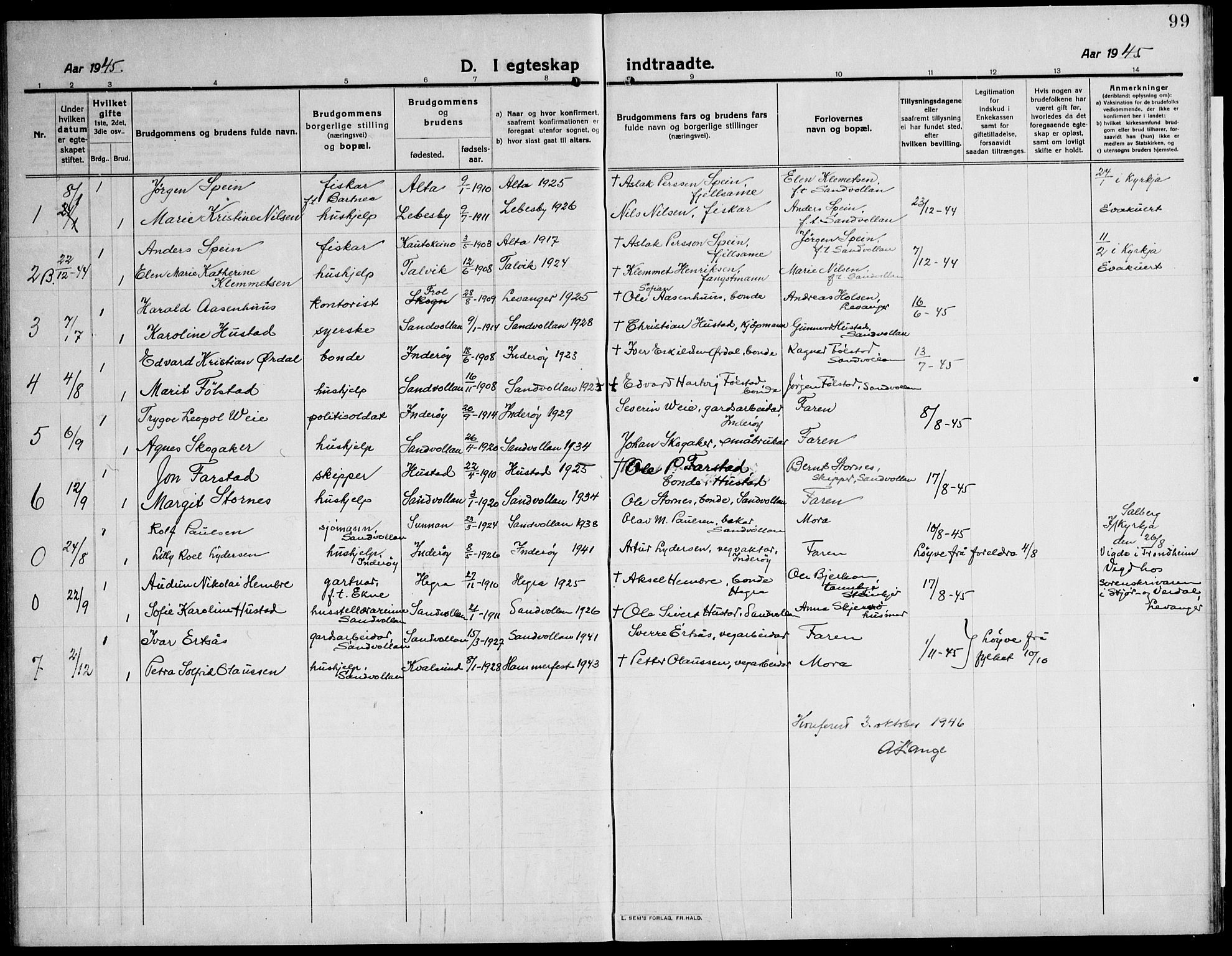 Ministerialprotokoller, klokkerbøker og fødselsregistre - Nord-Trøndelag, SAT/A-1458/732/L0319: Parish register (copy) no. 732C03, 1911-1945, p. 99