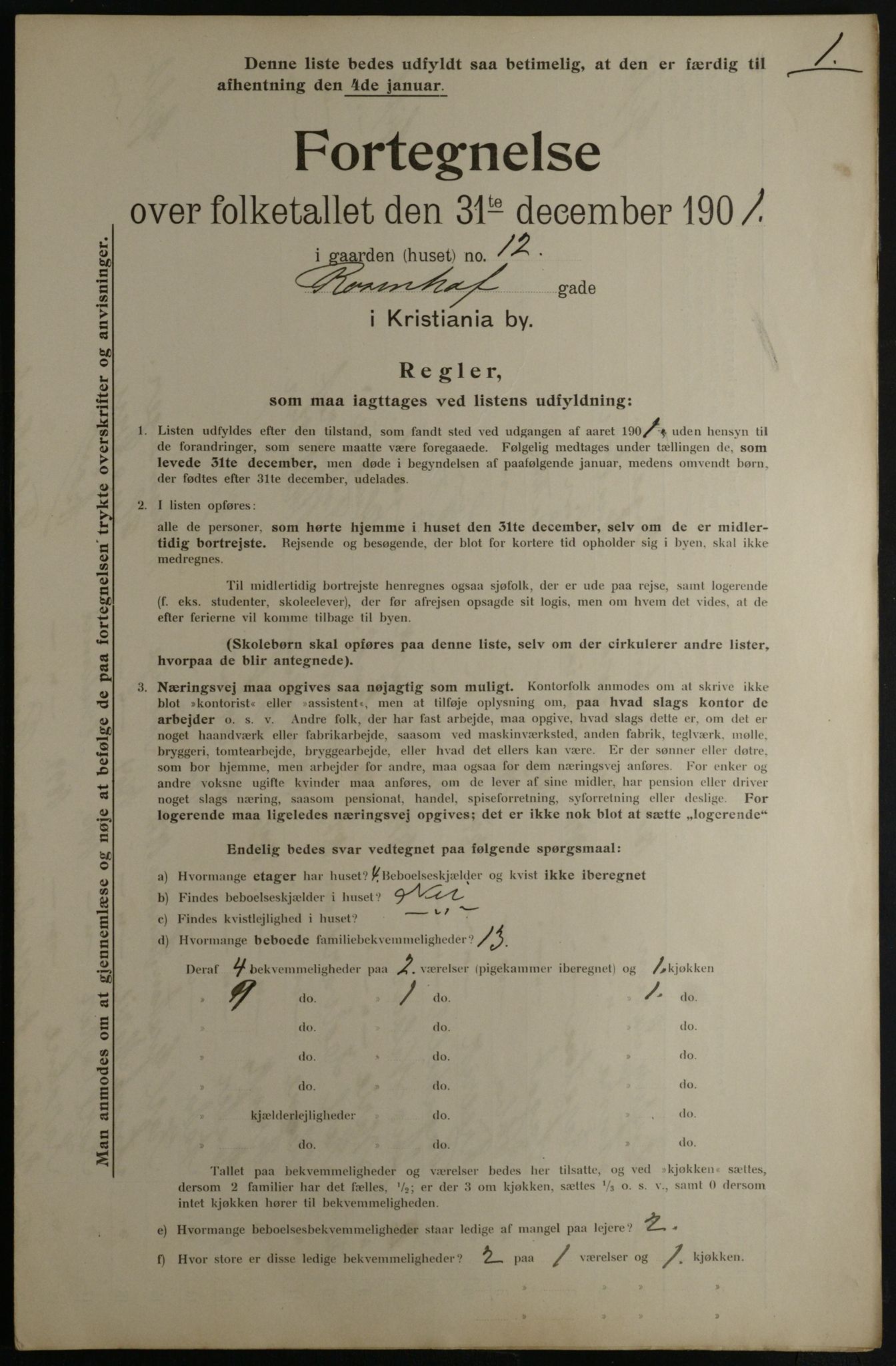 OBA, Municipal Census 1901 for Kristiania, 1901, p. 12832