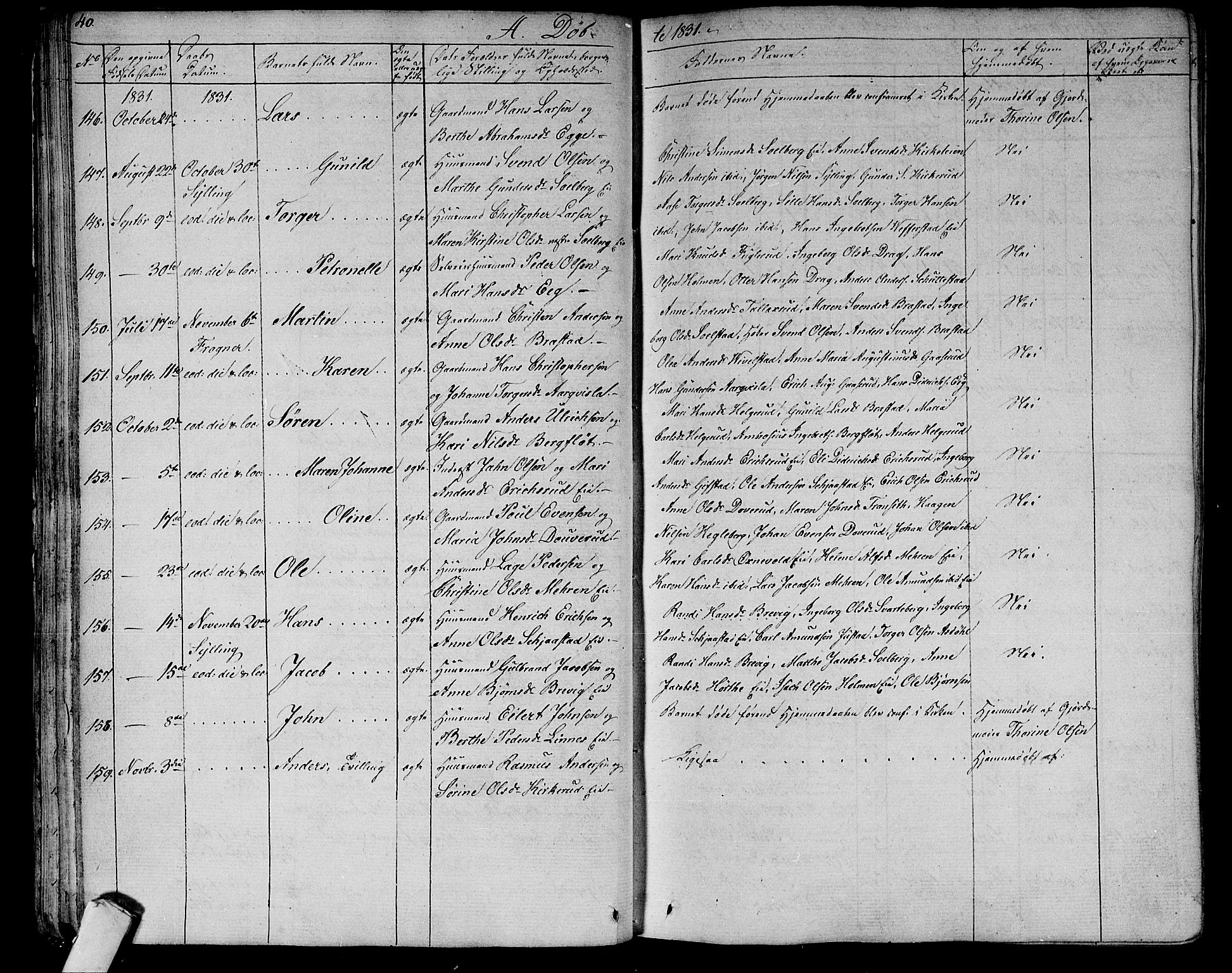 Lier kirkebøker, AV/SAKO-A-230/F/Fa/L0010: Parish register (official) no. I 10, 1827-1843, p. 40