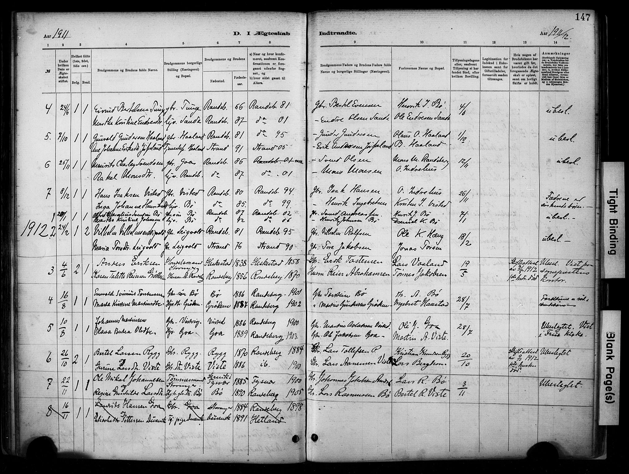 Hetland sokneprestkontor, AV/SAST-A-101826/30/30BA/L0009: Parish register (official) no. A 9, 1882-1918, p. 147