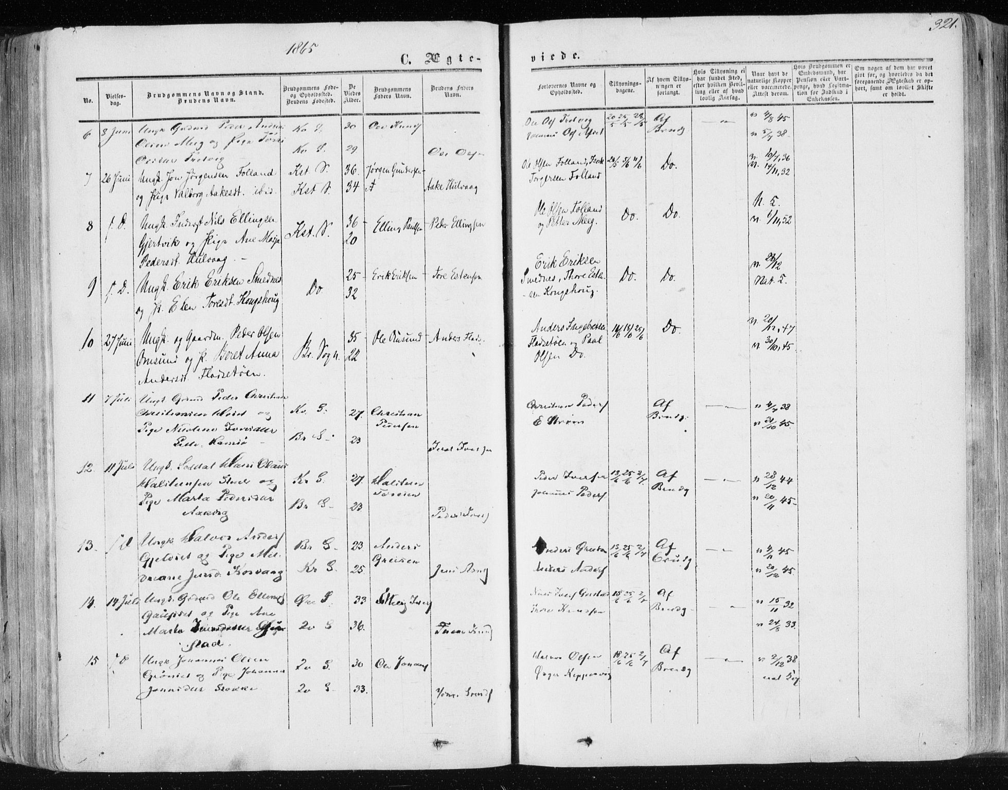 Ministerialprotokoller, klokkerbøker og fødselsregistre - Møre og Romsdal, AV/SAT-A-1454/568/L0804: Parish register (official) no. 568A11, 1854-1868, p. 321