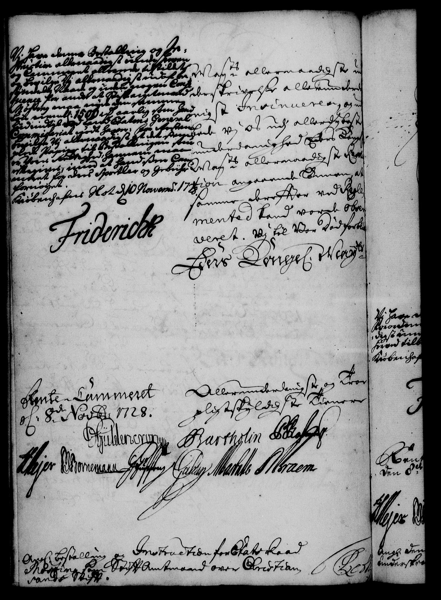 Rentekammeret, Kammerkanselliet, RA/EA-3111/G/Gf/Gfa/L0011: Norsk relasjons- og resolusjonsprotokoll (merket RK 52.11), 1728, p. 734