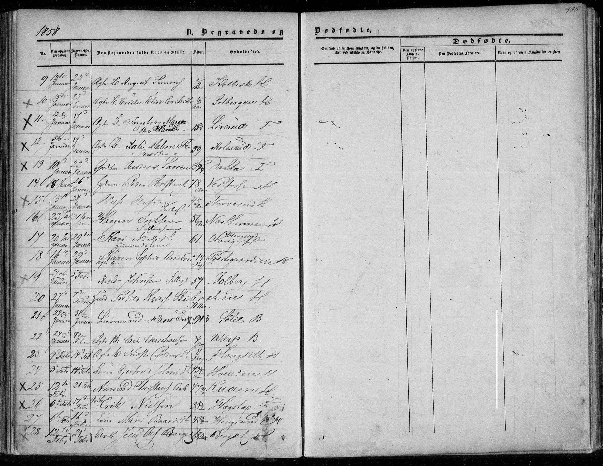 Eiker kirkebøker, AV/SAKO-A-4/F/Fa/L0015b: Parish register (official) no. I 15B, 1854-1860, p. 438