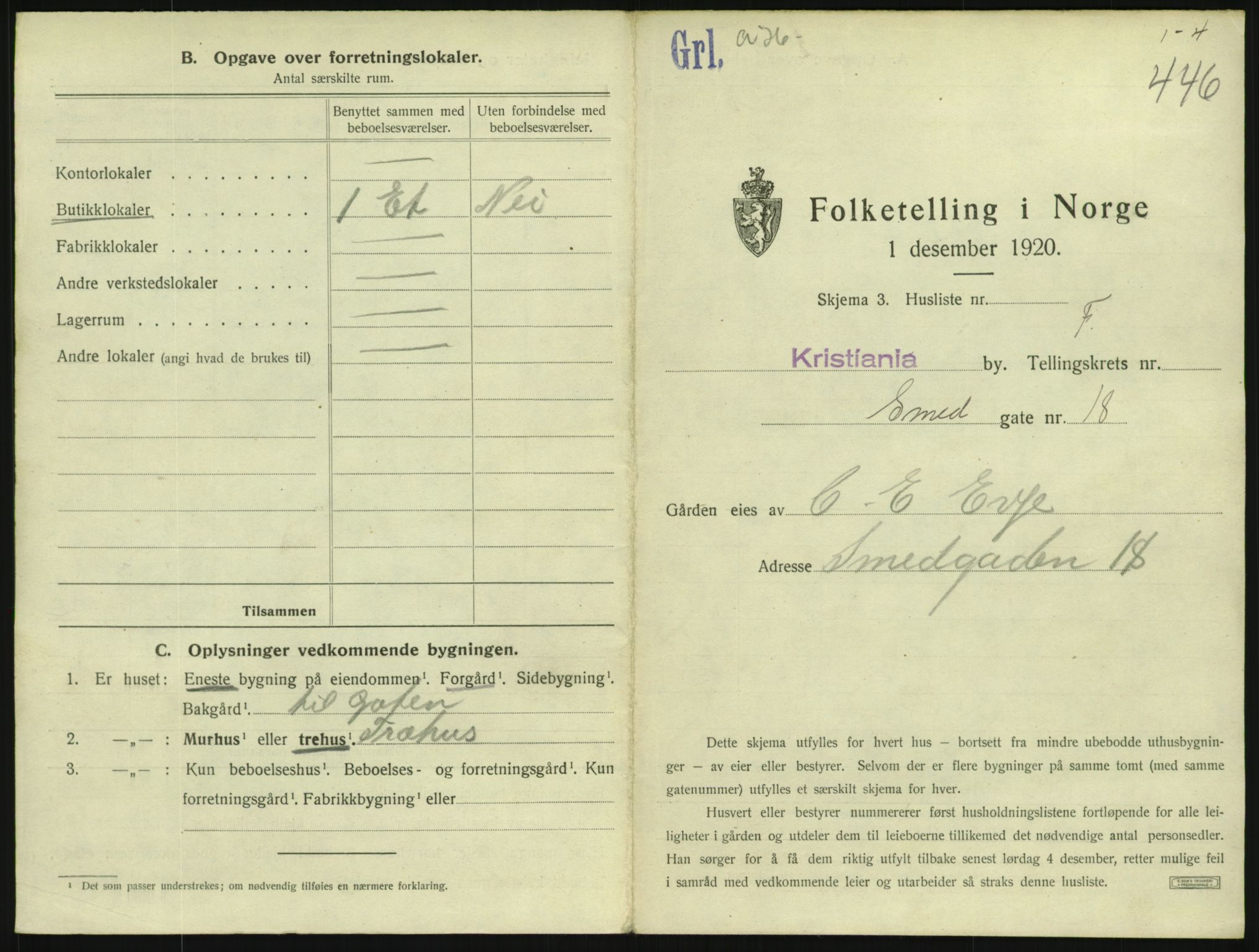 SAO, 1920 census for Kristiania, 1920, p. 97797