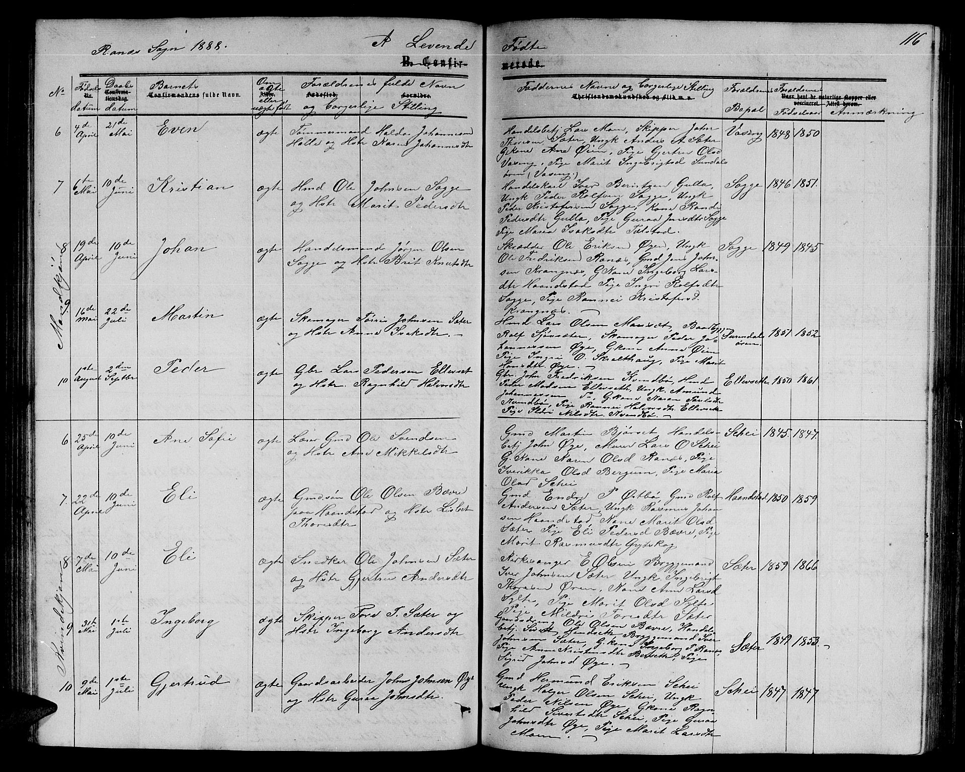 Ministerialprotokoller, klokkerbøker og fødselsregistre - Møre og Romsdal, SAT/A-1454/595/L1051: Parish register (copy) no. 595C03, 1866-1891, p. 116