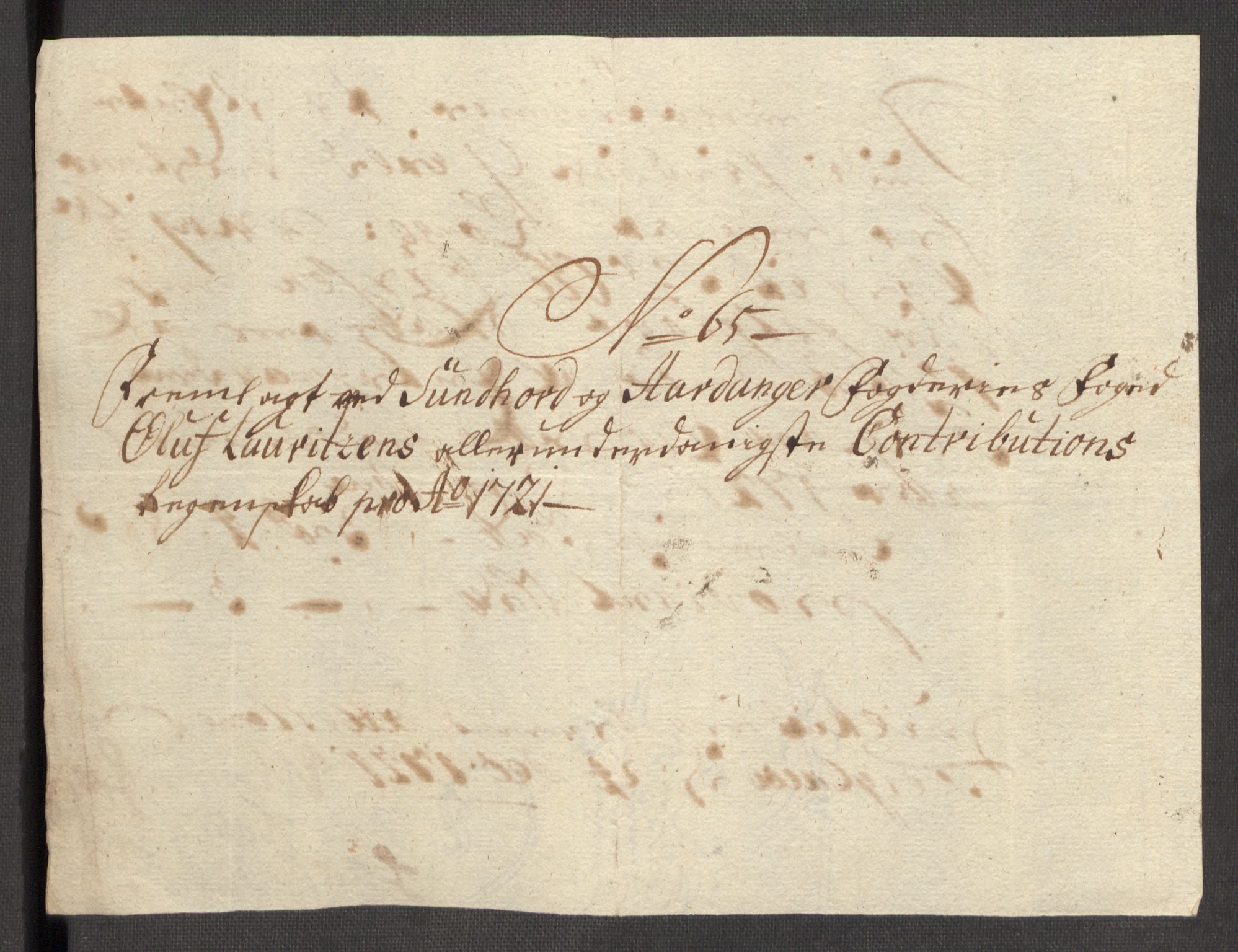 Rentekammeret inntil 1814, Reviderte regnskaper, Fogderegnskap, RA/EA-4092/R48/L3000: Fogderegnskap Sunnhordland og Hardanger, 1721, p. 392