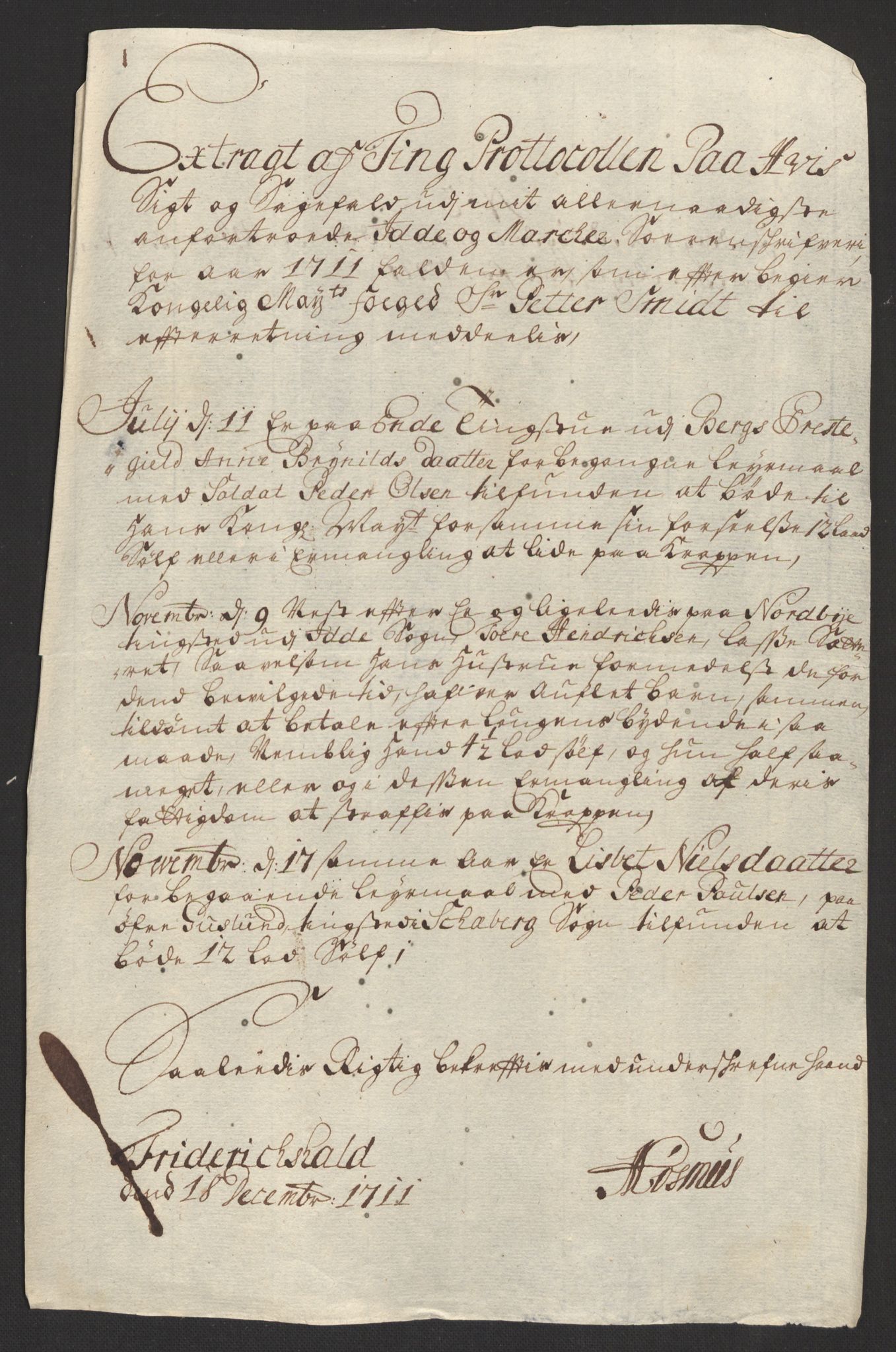 Rentekammeret inntil 1814, Reviderte regnskaper, Fogderegnskap, AV/RA-EA-4092/R01/L0020: Fogderegnskap Idd og Marker, 1711, p. 73