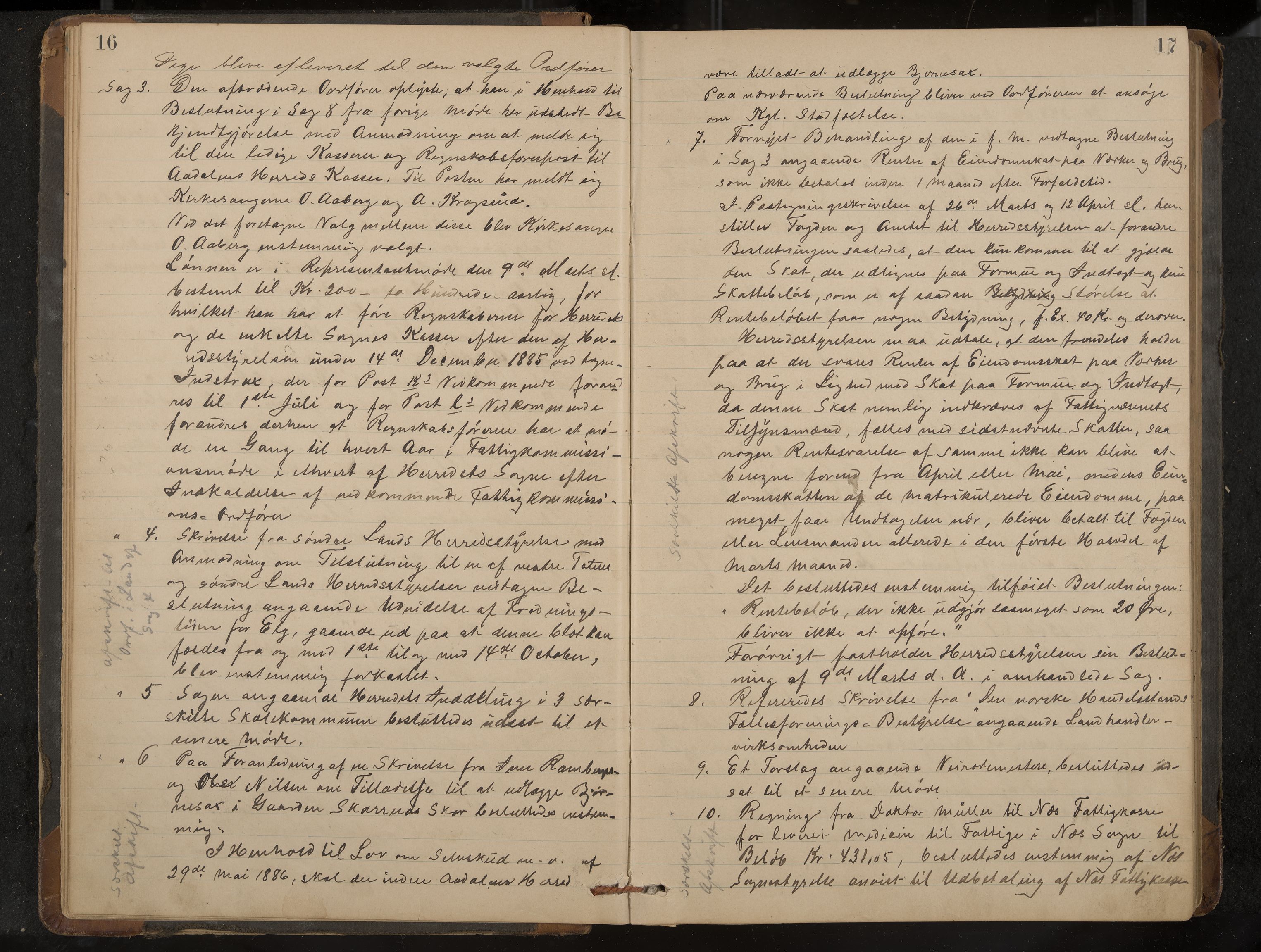 Ådal formannskap og sentraladministrasjon, IKAK/0614021/A/Aa/L0002: Møtebok, 1891-1907, p. 16-17