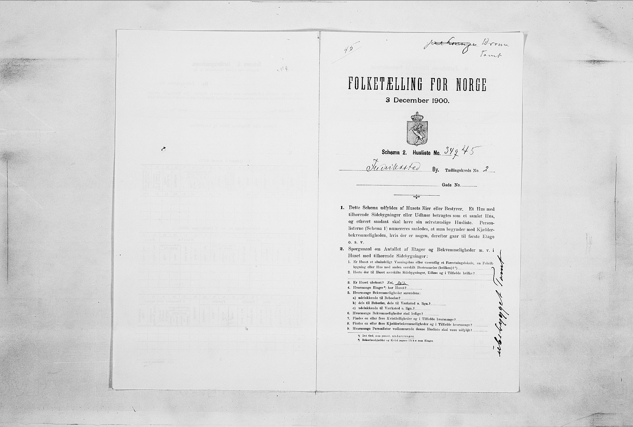 SAO, 1900 census for Fredrikstad, 1900