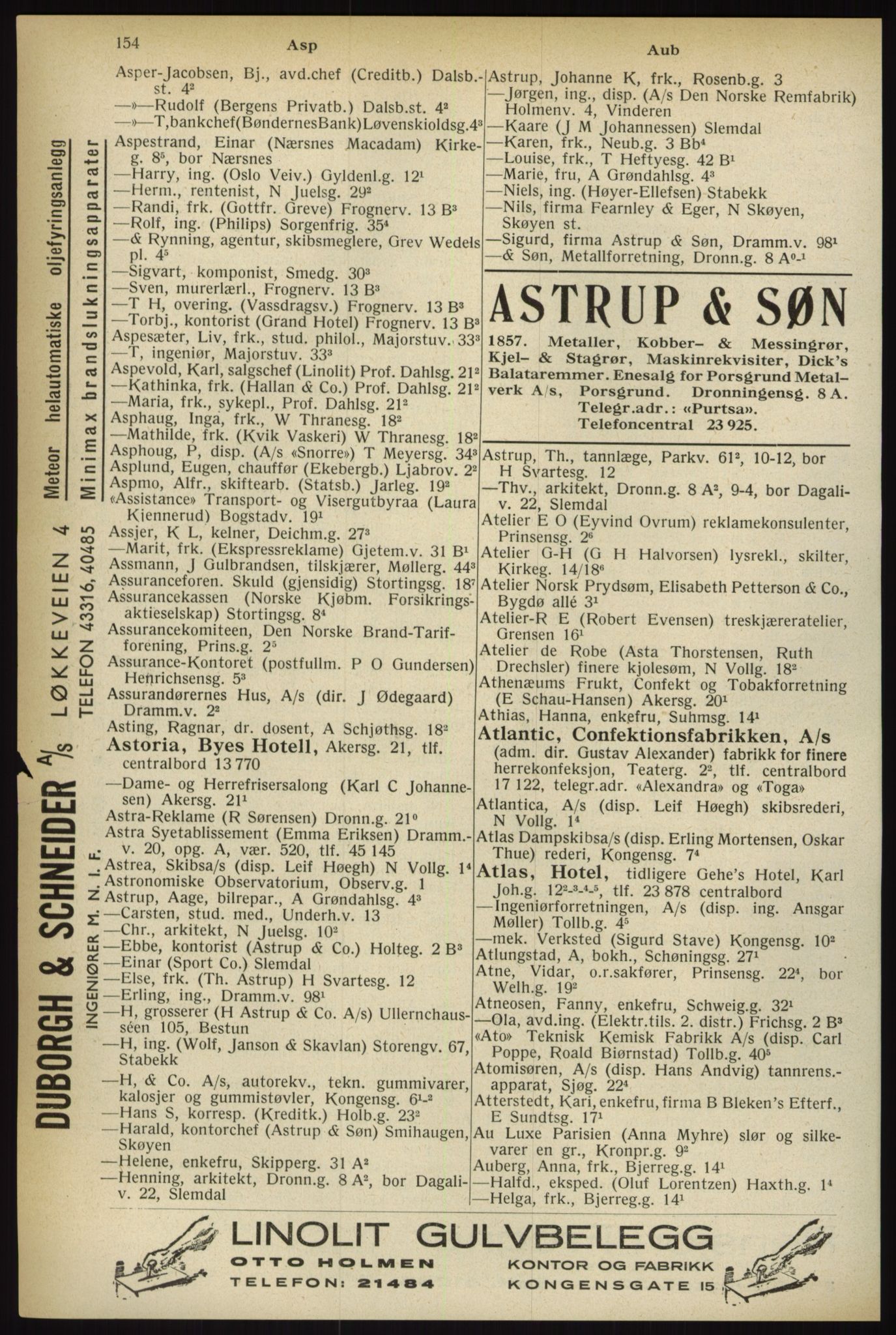 Kristiania/Oslo adressebok, PUBL/-, 1933, p. 154