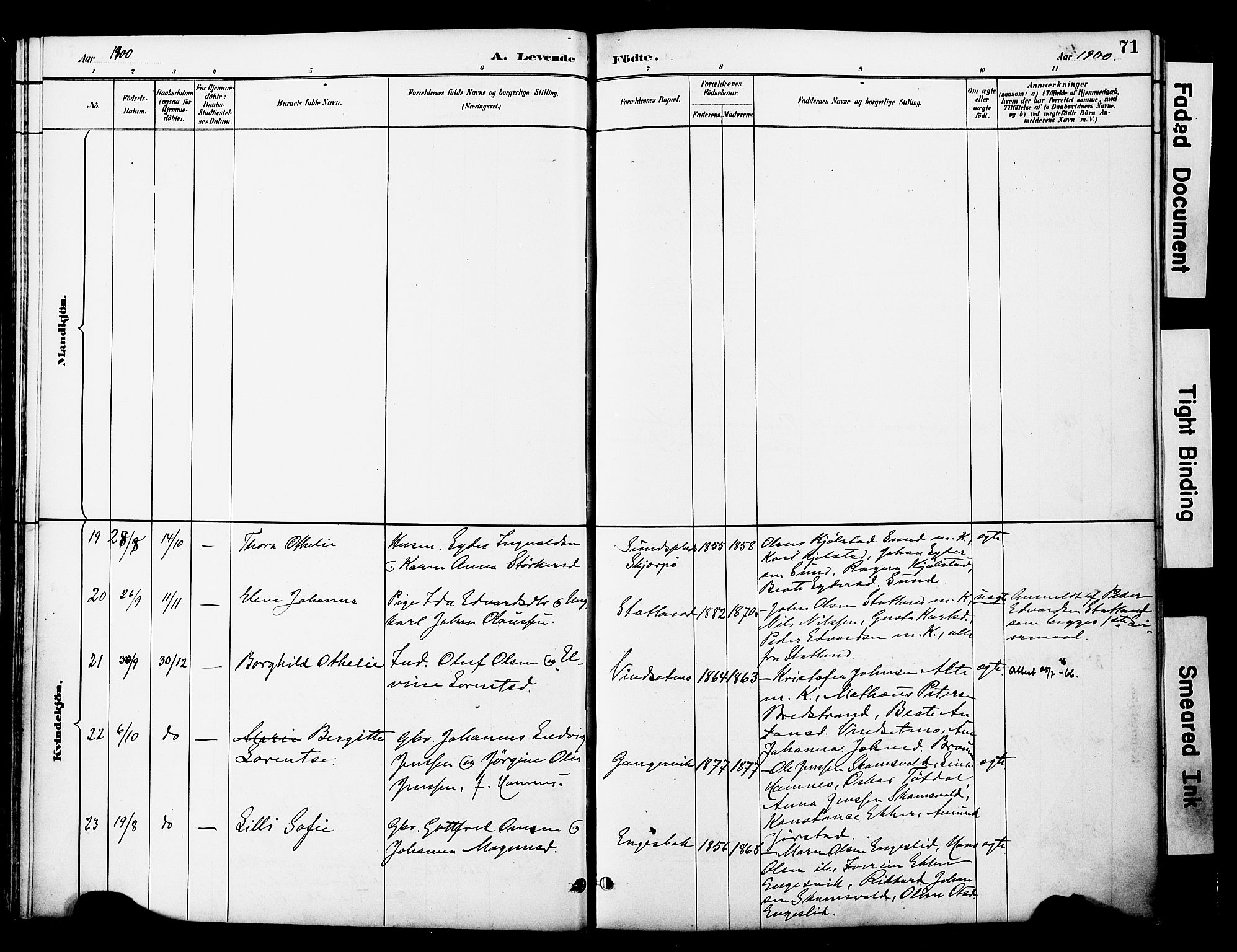 Ministerialprotokoller, klokkerbøker og fødselsregistre - Nord-Trøndelag, SAT/A-1458/774/L0628: Parish register (official) no. 774A02, 1887-1903, p. 71