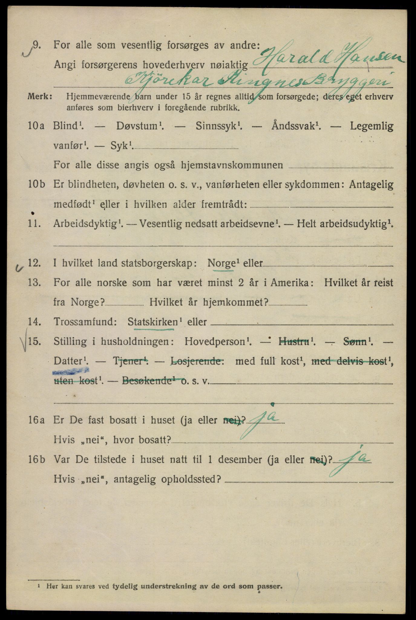 SAO, 1920 census for Kristiania, 1920, p. 285284