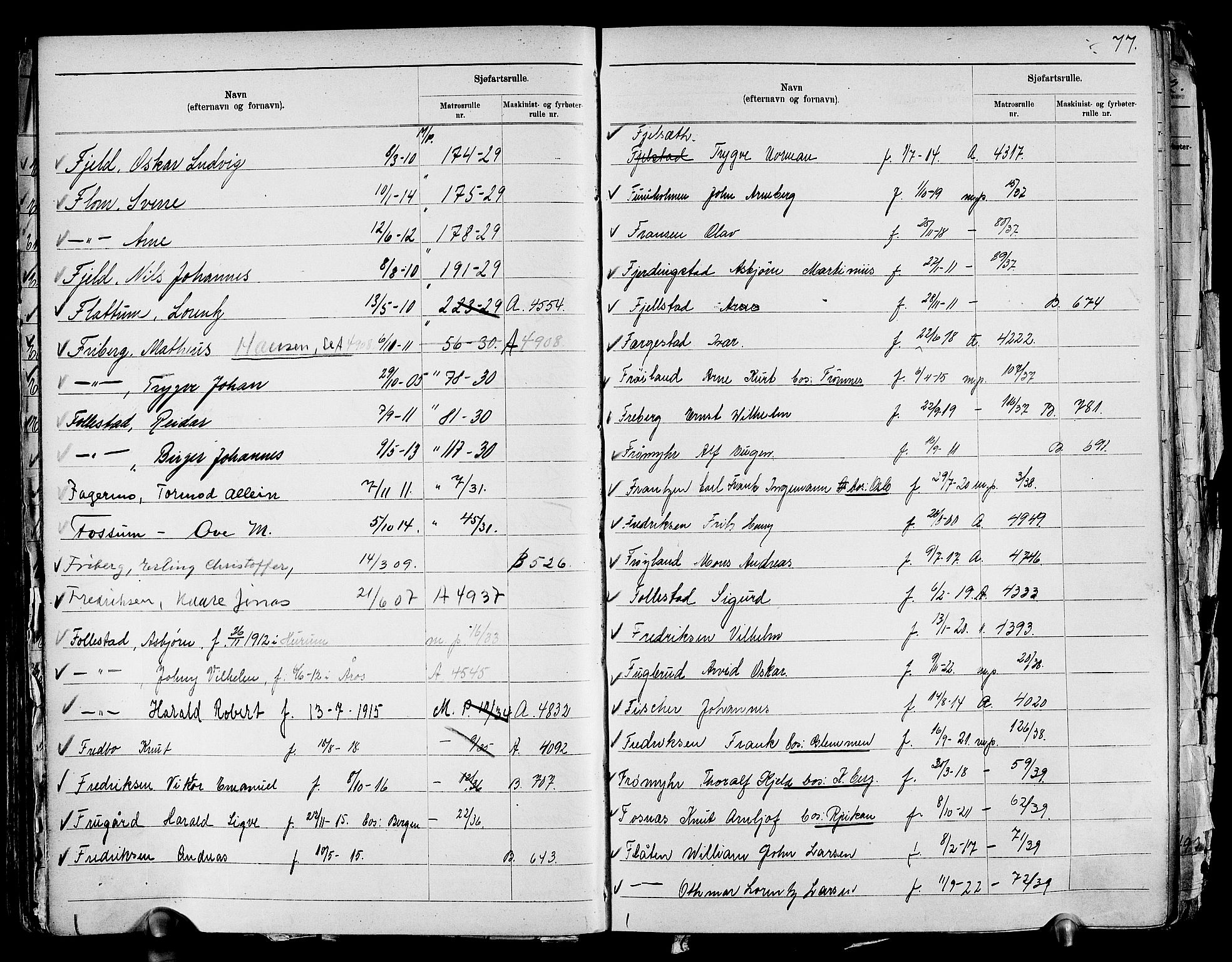 Drammen innrulleringsdistrikt, SAKO/A-781/G/Ga/L0001: Navneregister til rullene, 1860-1948, p. 80