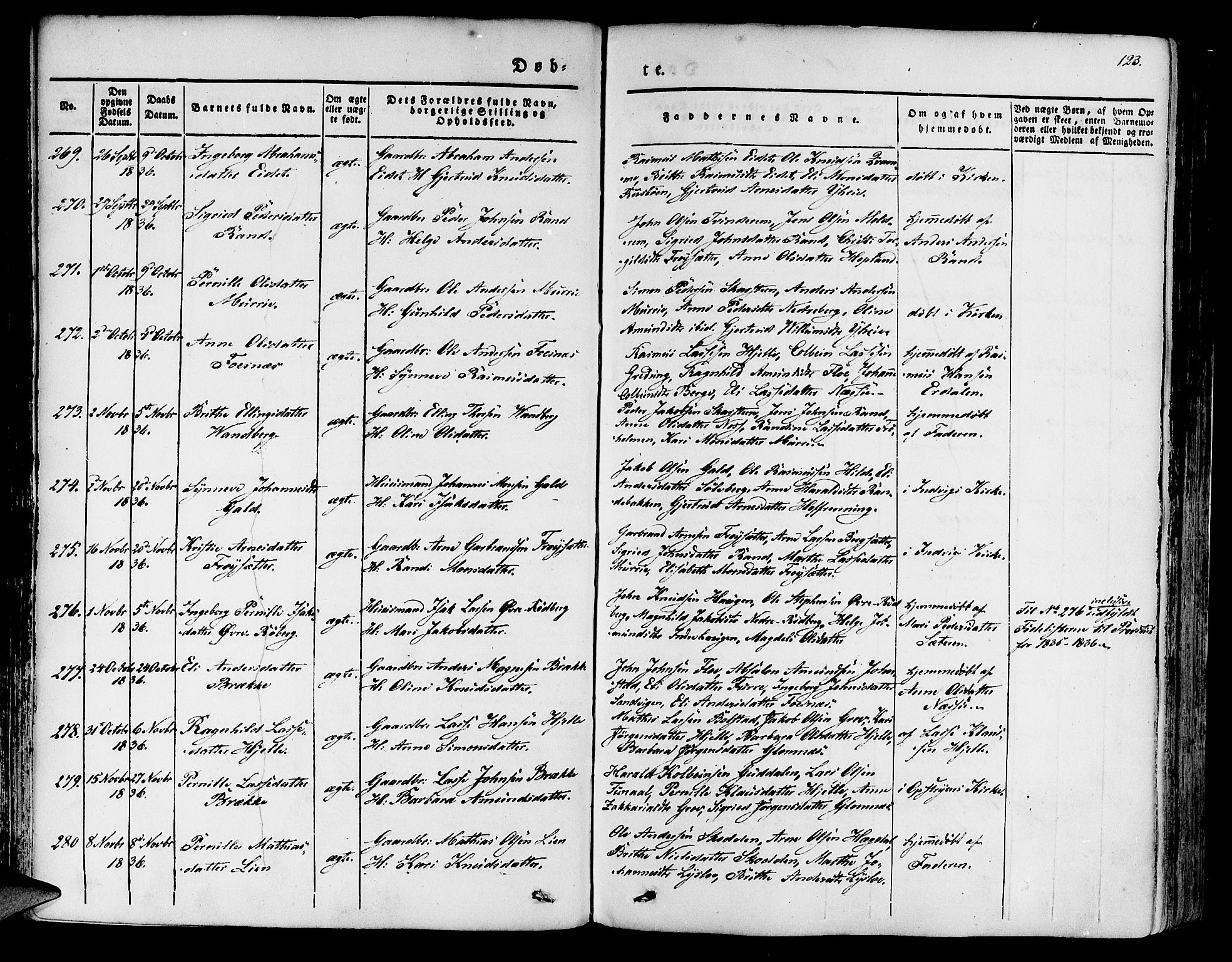 Innvik sokneprestembete, SAB/A-80501: Parish register (official) no. A 4I, 1831-1846, p. 123