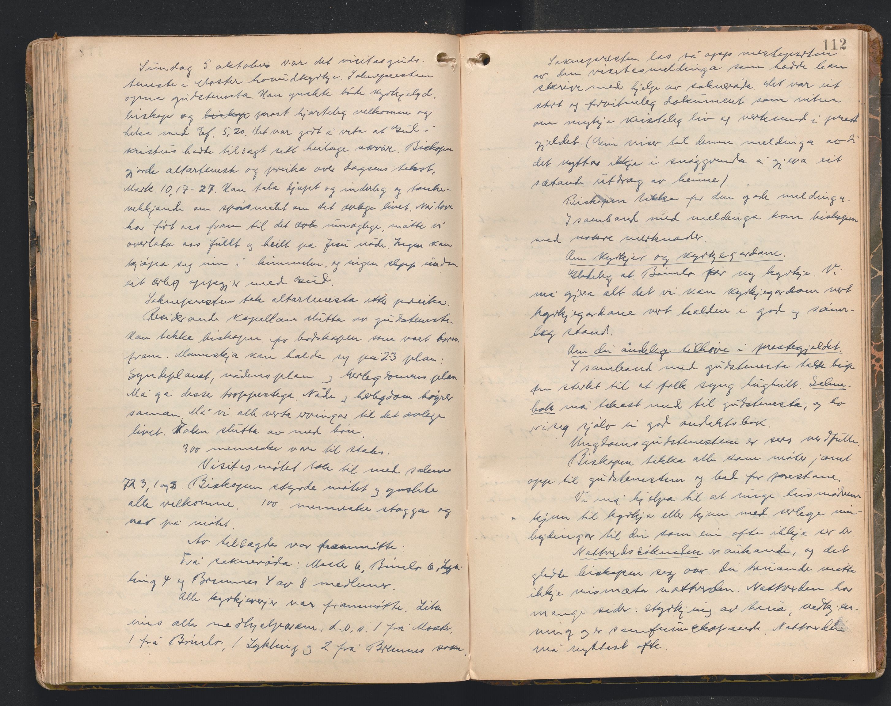 Søndre Sunnhordland prosti, AV/SAB-A-99913/F/L0002: Visitasprotokoll, 1895-1967, p. 111b-112a