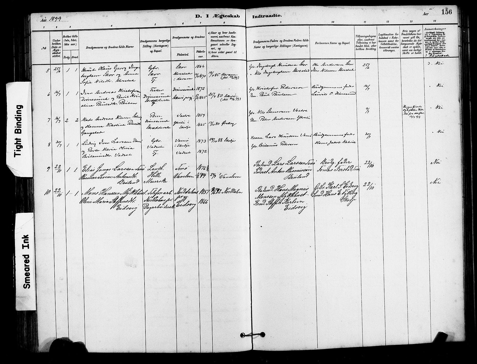 Ministerialprotokoller, klokkerbøker og fødselsregistre - Møre og Romsdal, AV/SAT-A-1454/525/L0376: Parish register (copy) no. 525C02, 1880-1902, p. 156