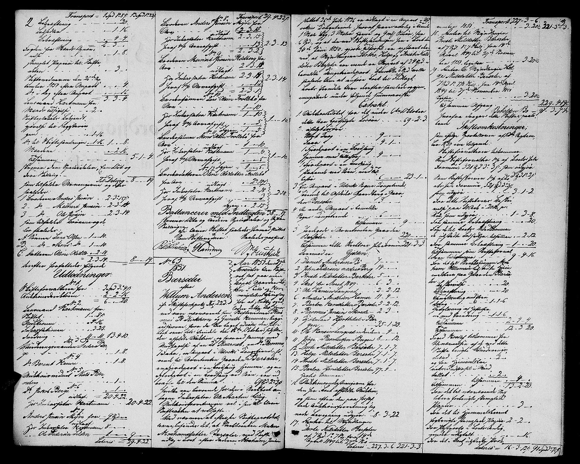 Nordfjord sorenskriveri, AV/SAB-A-2801/1/04/04d/L0001: Skifteutlodningsprotokoll, 1851-1857, p. 2-3