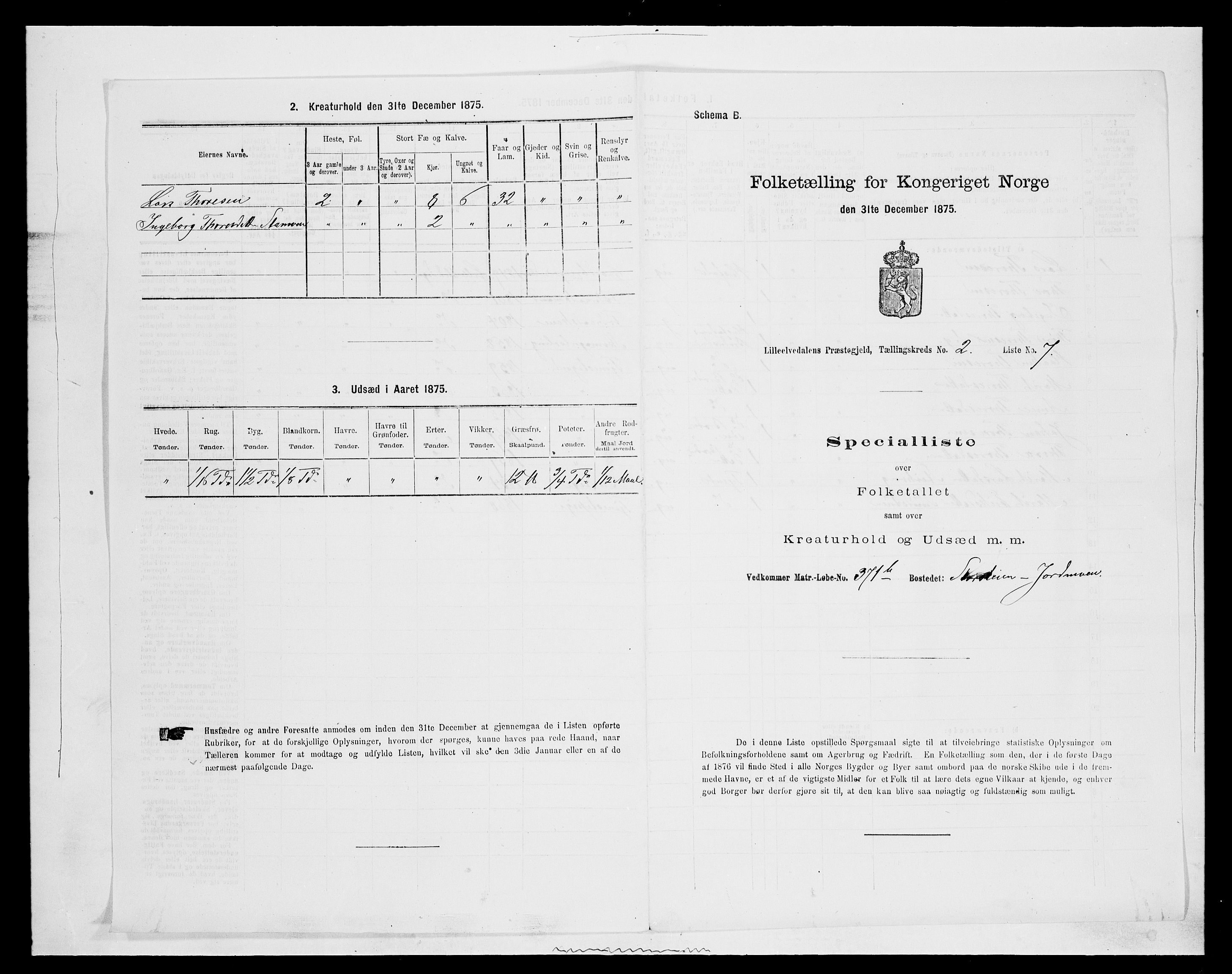 SAH, 1875 census for 0438P Lille Elvedalen, 1875, p. 232