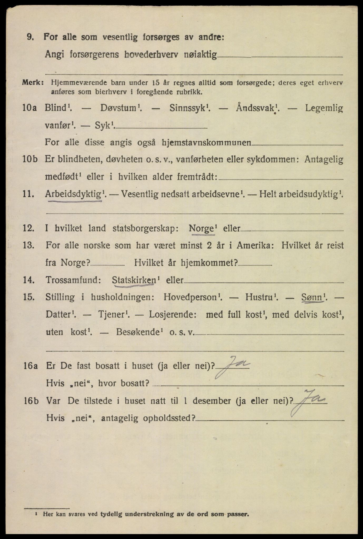 SAK, 1920 census for Kvinesdal, 1920, p. 3168