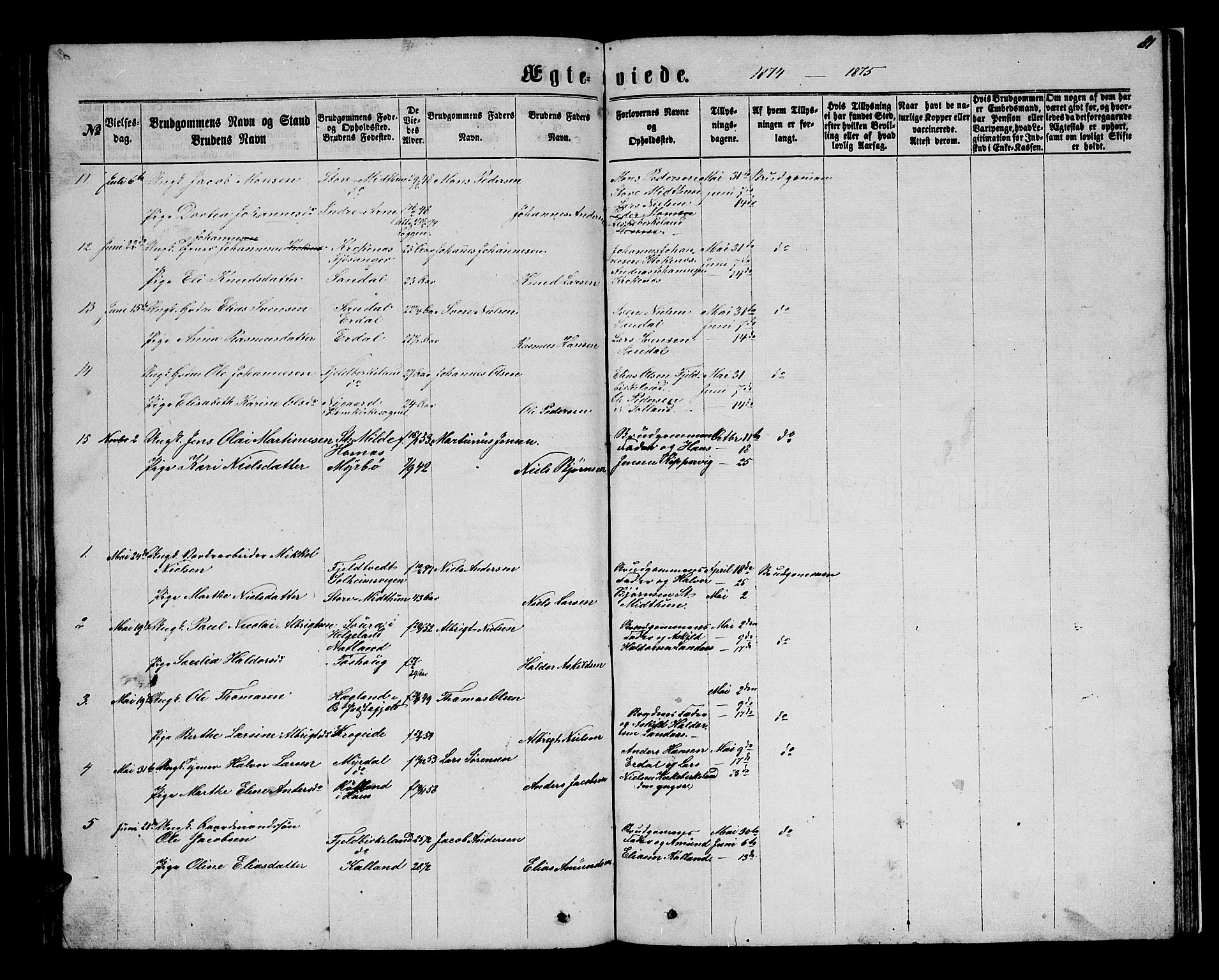 Birkeland Sokneprestembete, SAB/A-74601/H/Hab: Parish register (copy) no. A 2, 1863-1876, p. 81