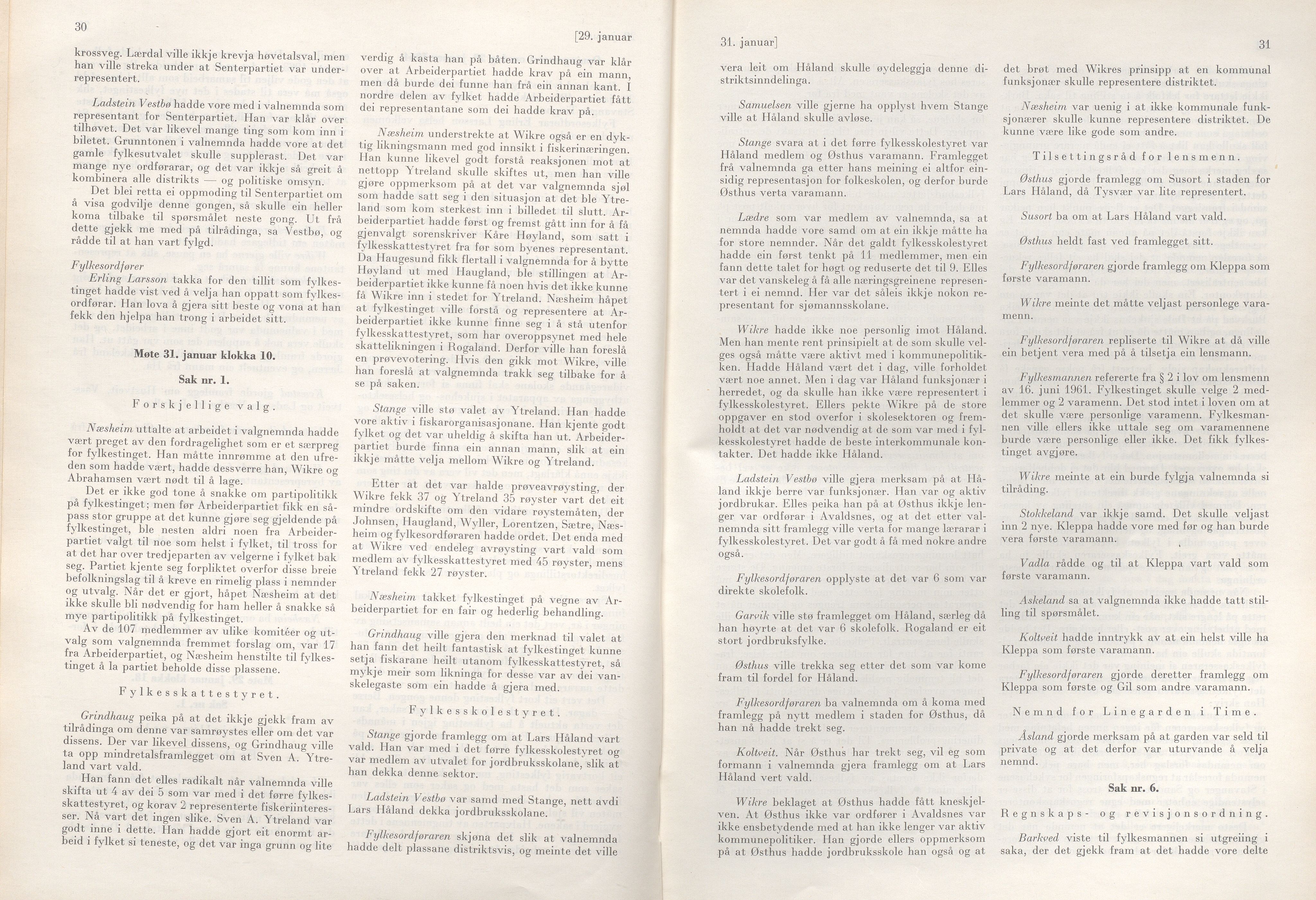 Rogaland fylkeskommune - Fylkesrådmannen , IKAR/A-900/A/Aa/Aaa/L0084: Møtebok , 1964, p. 30-31