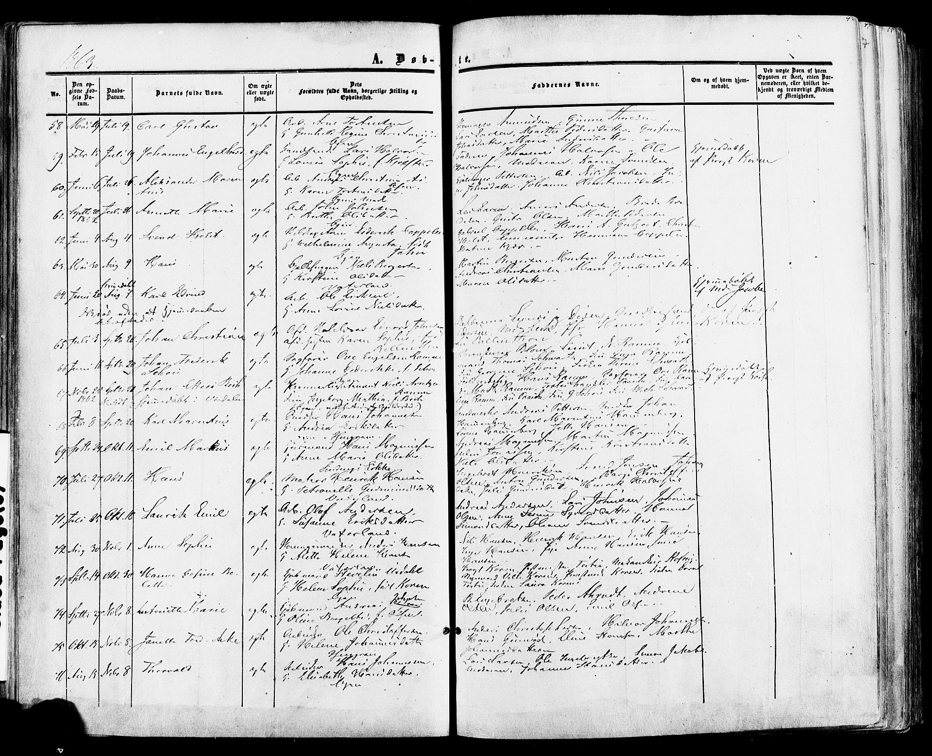 Fredrikstad prestekontor Kirkebøker, AV/SAO-A-11082/F/Fa/L0006: Parish register (official) no. 6, 1857-1878, p. 42