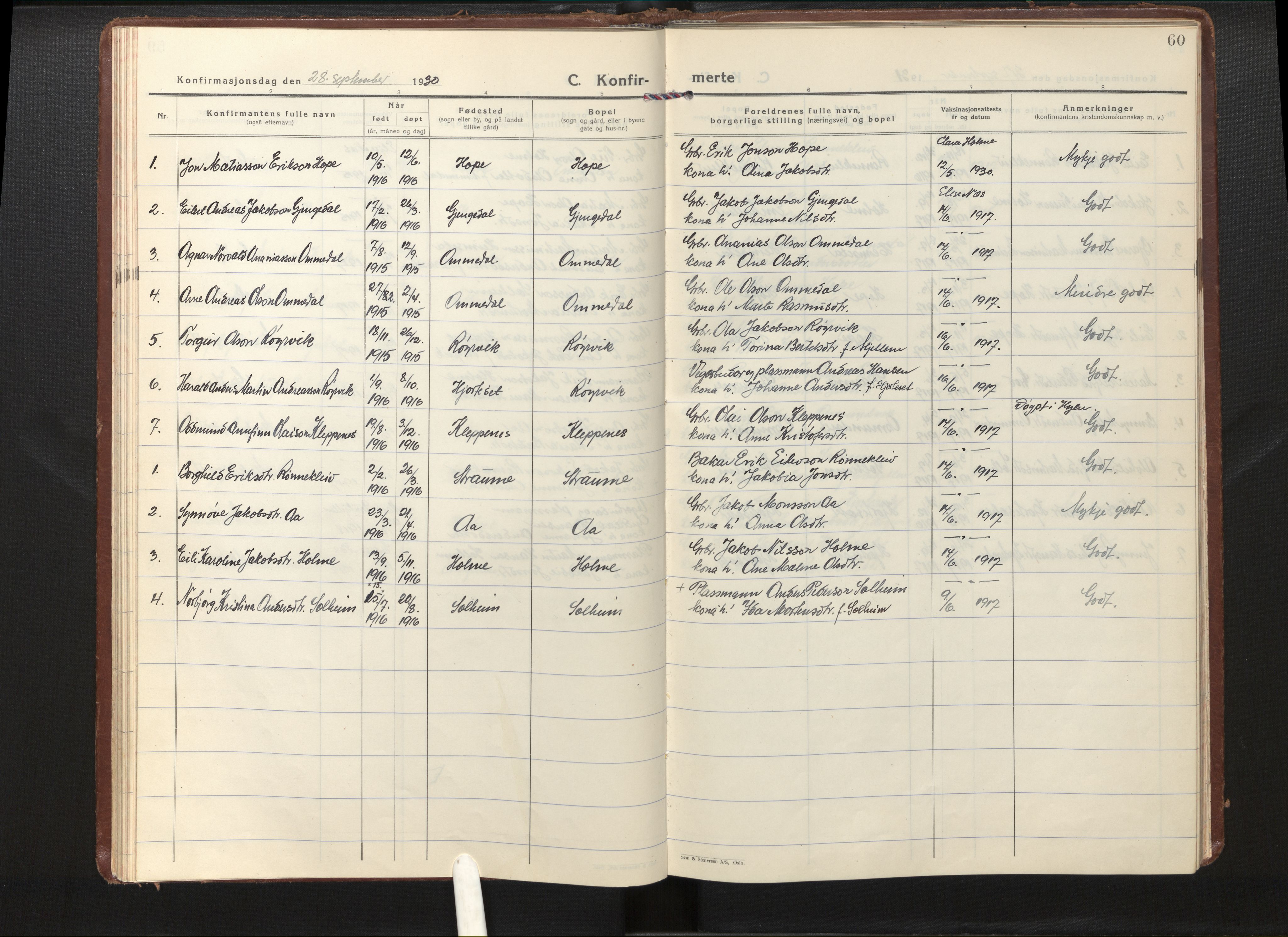 Gloppen sokneprestembete, AV/SAB-A-80101/H/Haa/Haae/L0003: Parish register (official) no. E 3, 1925-1951, p. 59b-60a