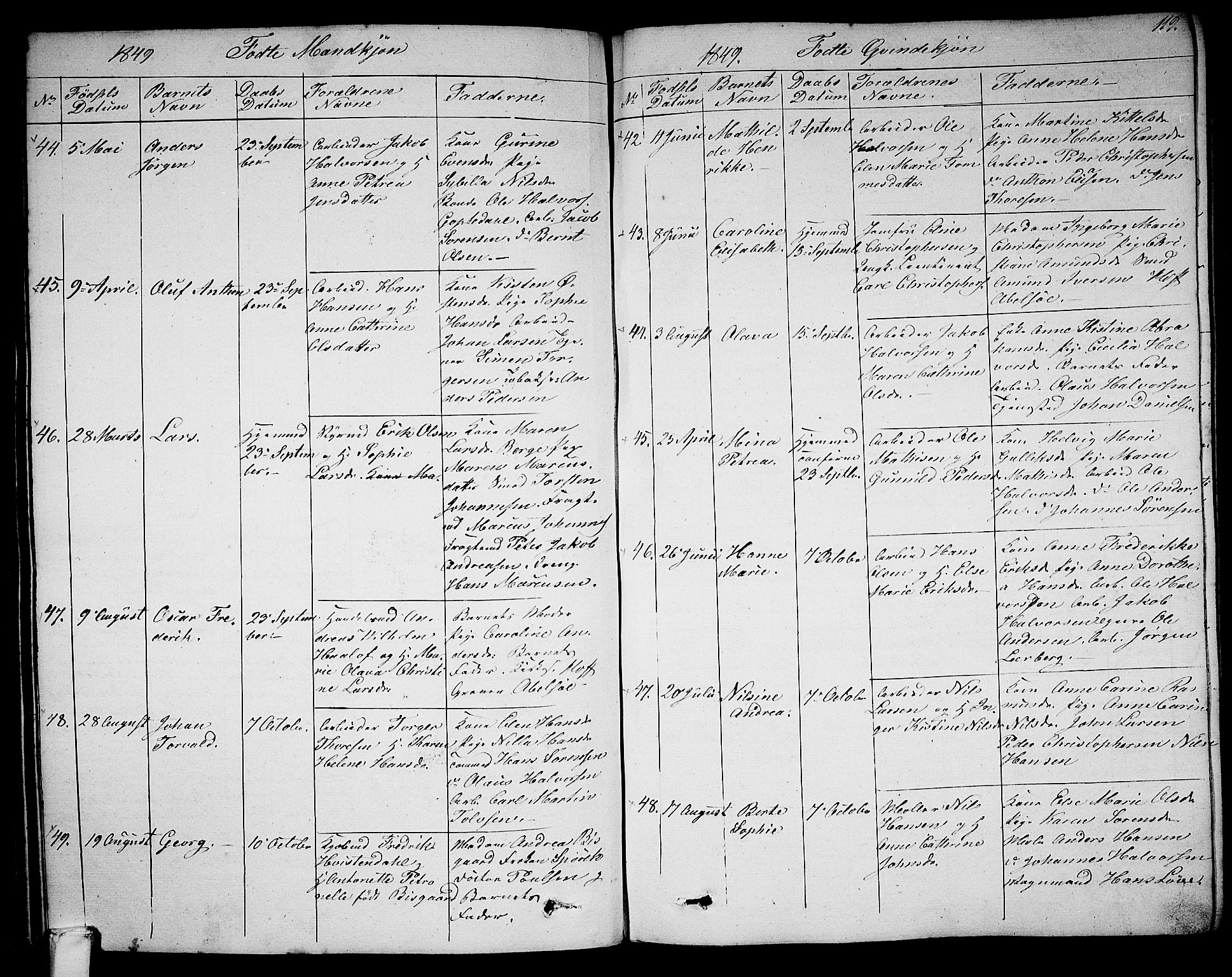 Larvik kirkebøker, AV/SAKO-A-352/G/Ga/L0003a: Parish register (copy) no. I 3A, 1830-1870, p. 119