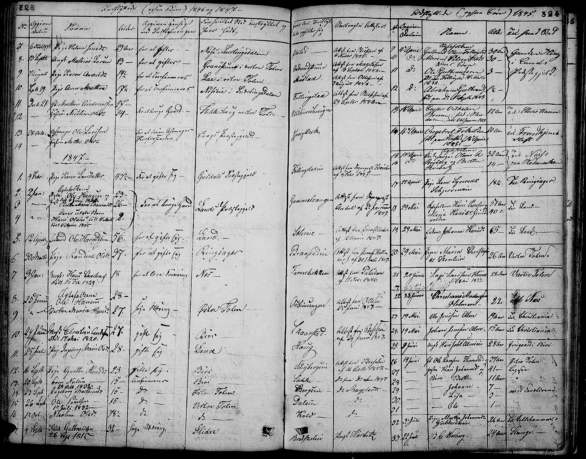 Vardal prestekontor, SAH/PREST-100/H/Ha/Hab/L0004: Parish register (copy) no. 4, 1831-1853, p. 324