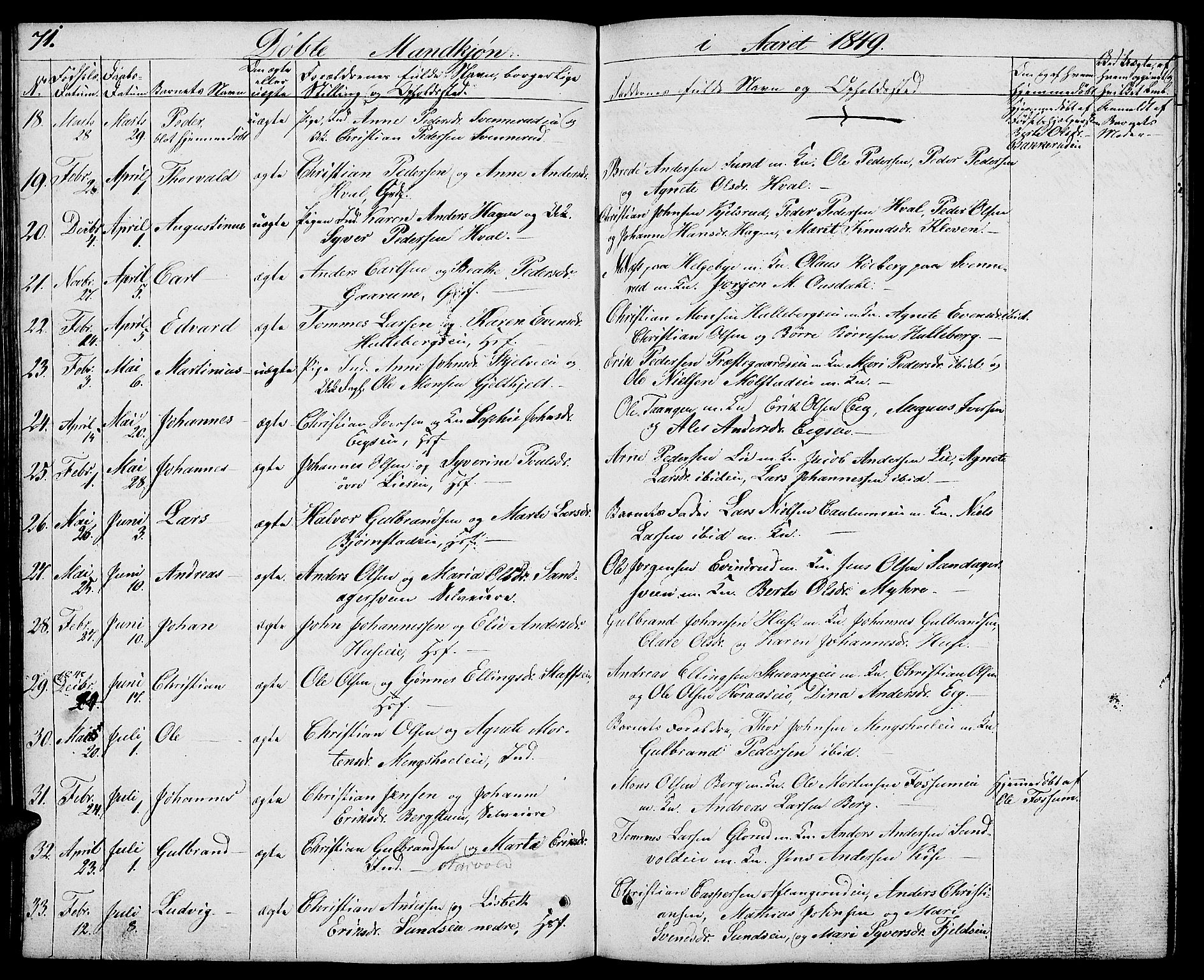 Nes prestekontor, Hedmark, AV/SAH-PREST-020/L/La/L0004: Parish register (copy) no. 4, 1832-1861, p. 71