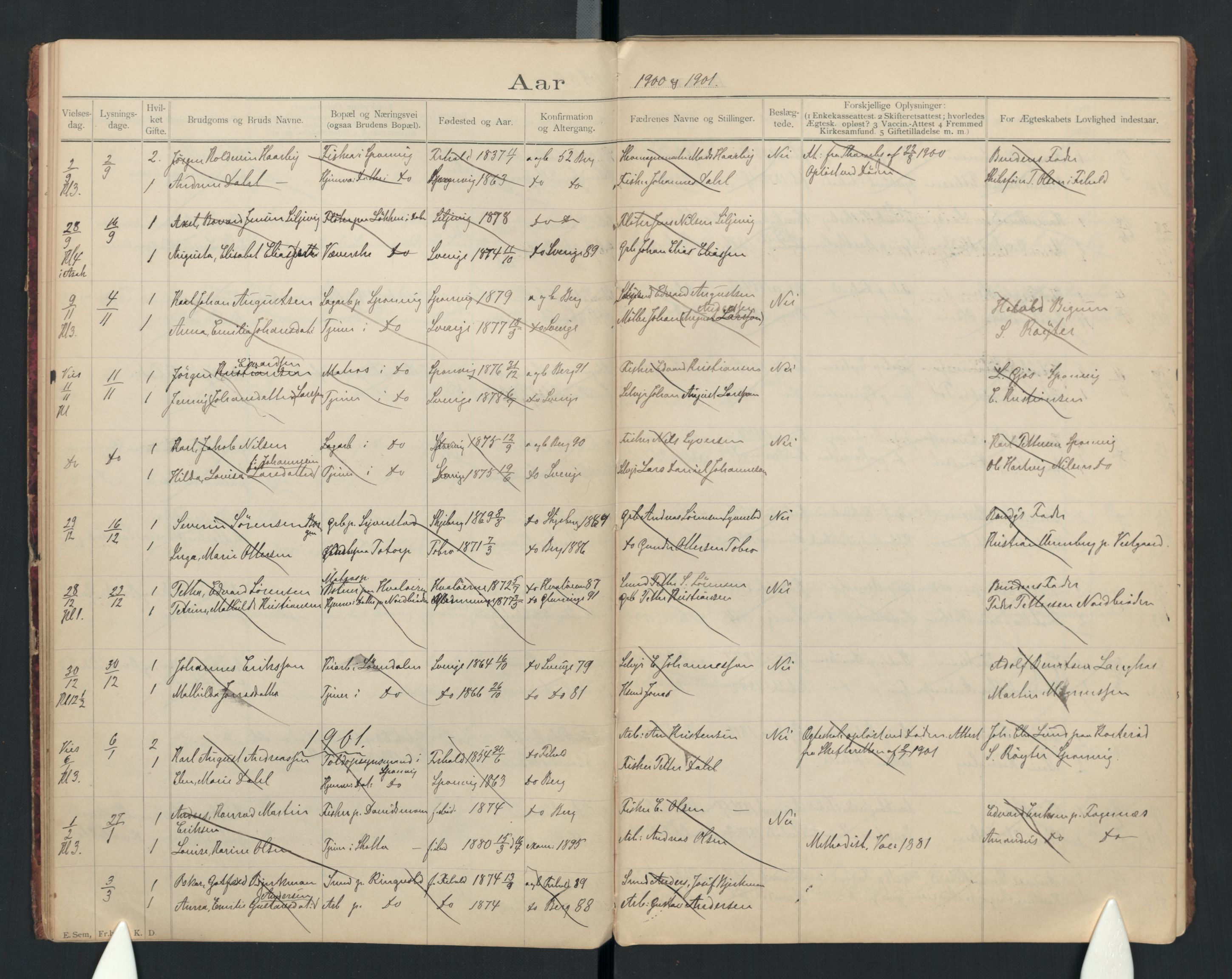 Berg prestekontor Kirkebøker, AV/SAO-A-10902/H/Ha/L0001a: Banns register no. I 1a, 1894-1922