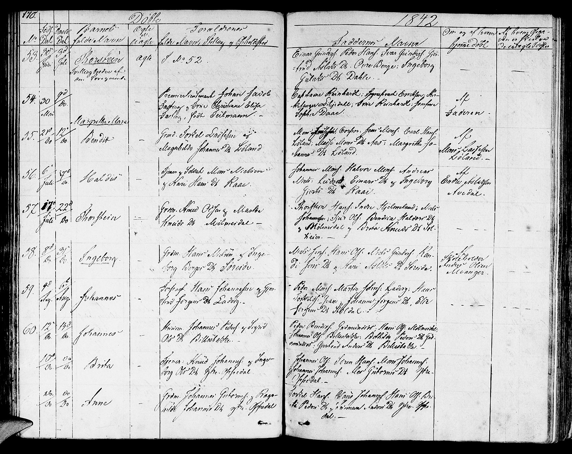 Lavik sokneprestembete, SAB/A-80901: Parish register (official) no. A 2I, 1821-1842, p. 170