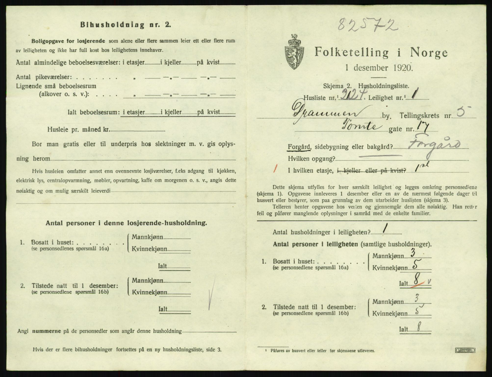 SAKO, 1920 census for Drammen, 1920, p. 11045