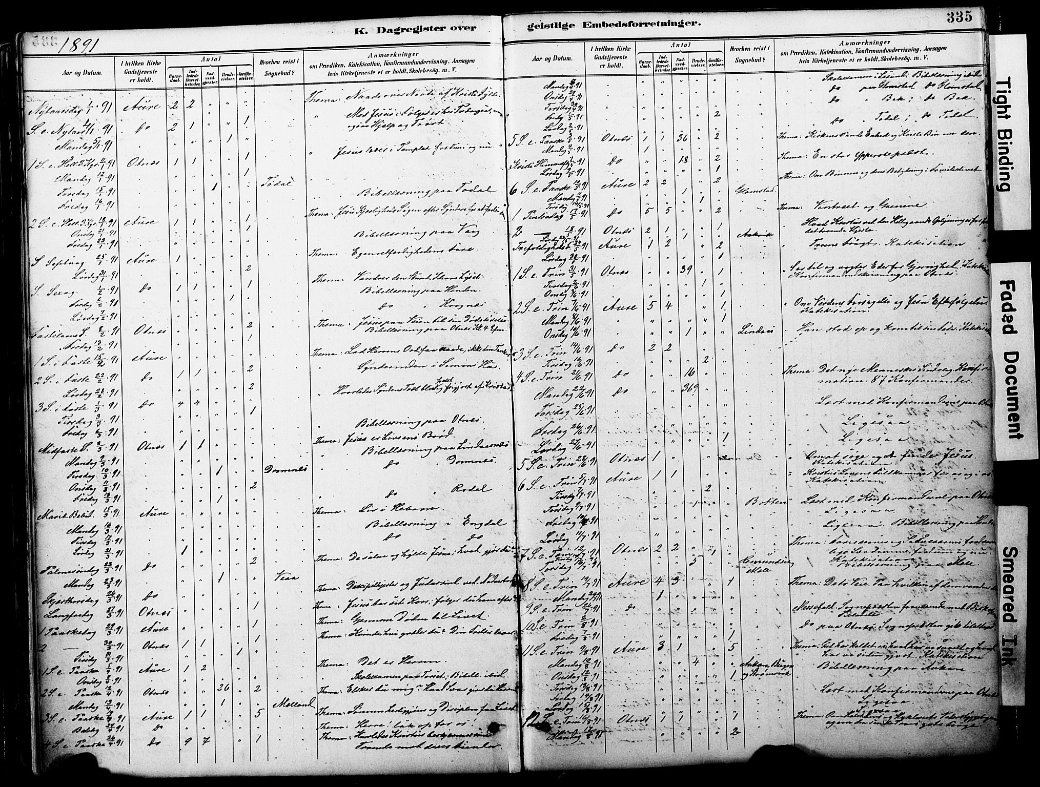 Ministerialprotokoller, klokkerbøker og fødselsregistre - Møre og Romsdal, AV/SAT-A-1454/578/L0907: Parish register (official) no. 578A06, 1887-1904, p. 335